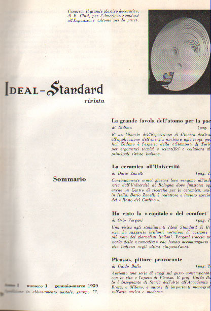IDEAL-STANDARD. - Rivista. Pubblicazione Trimestrale della Ideal-Standard S.P.A. Anno III-IV-V.