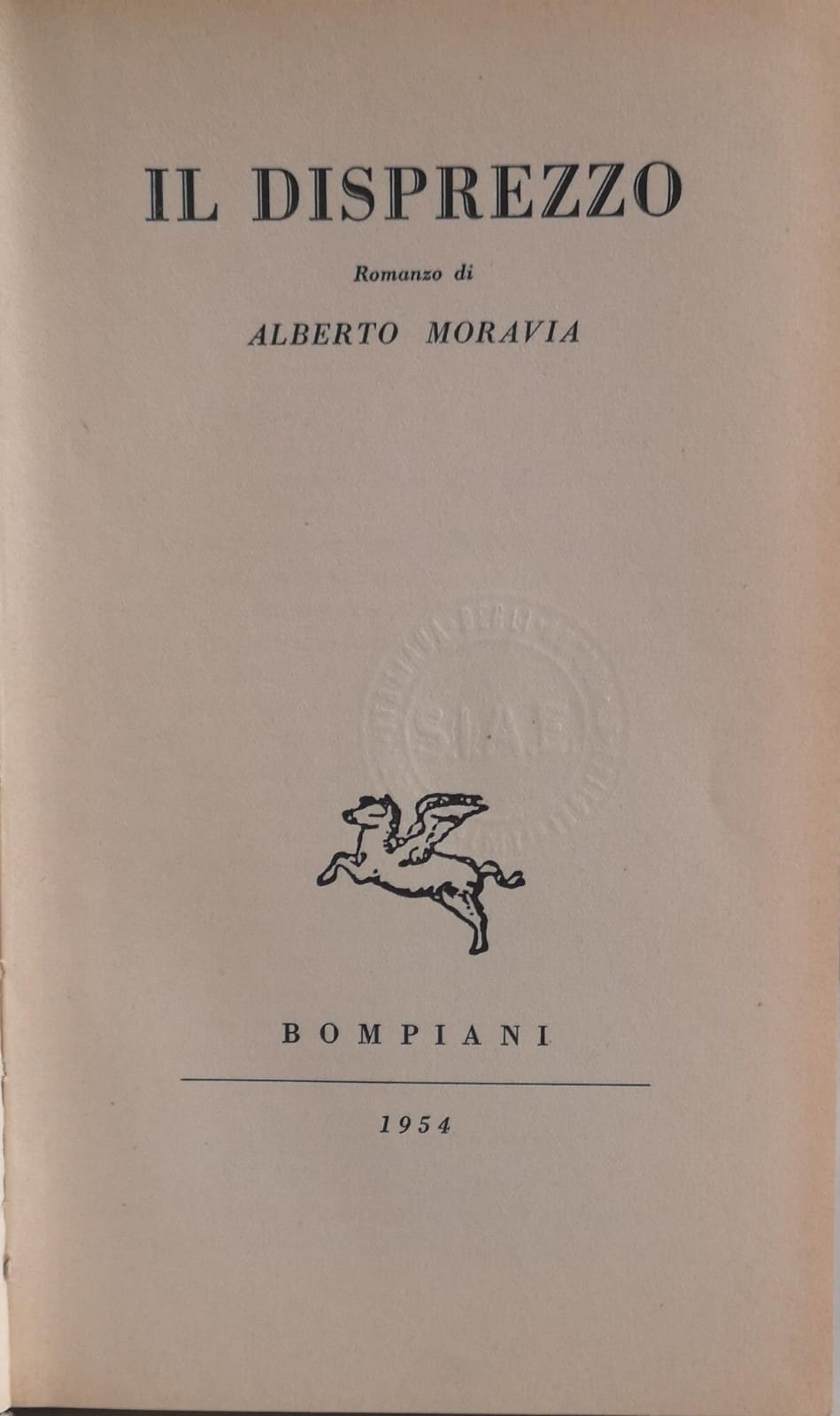 IL DISPREZZO. ROMANZO.