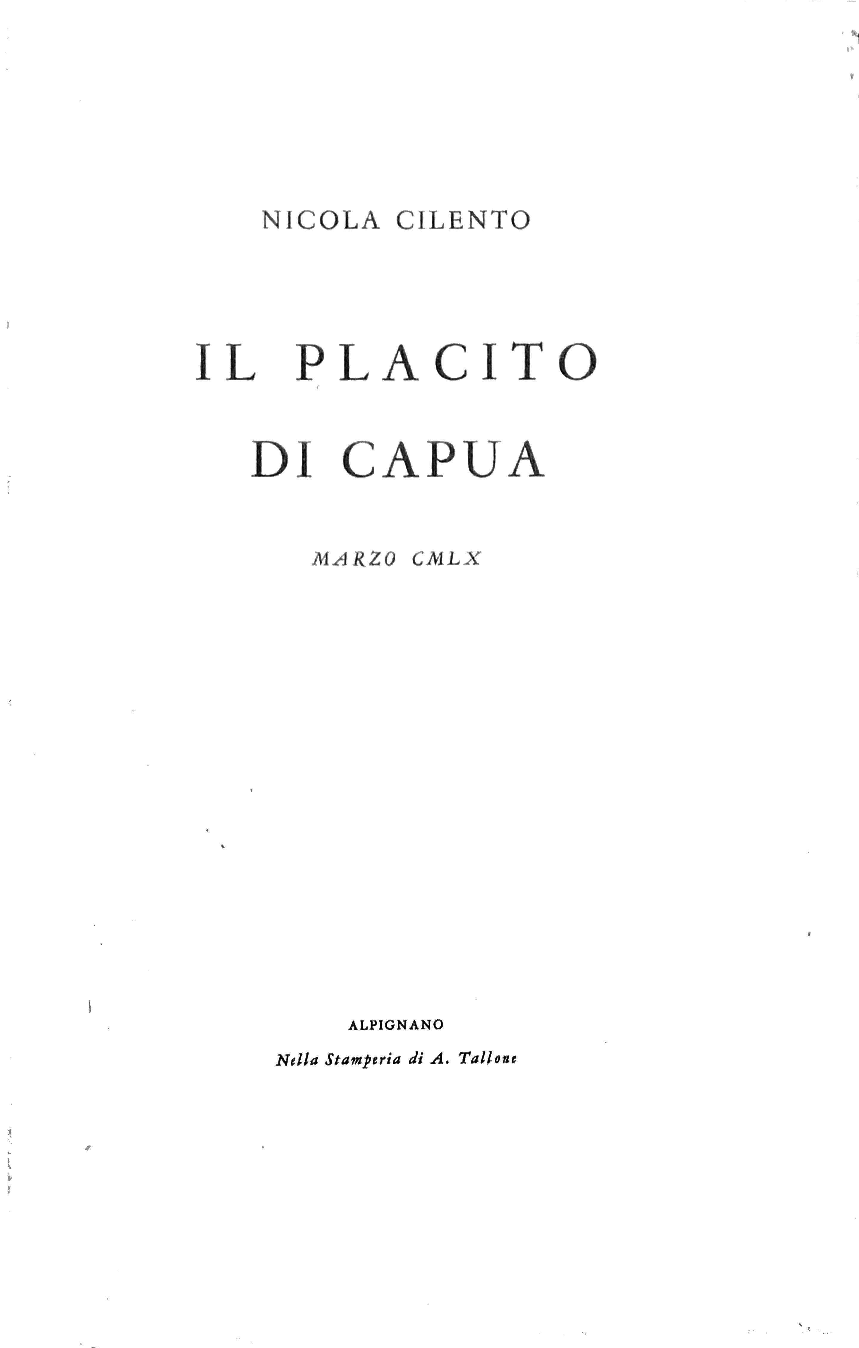 IL PLACITO DI CAPUA : MARZO 960.