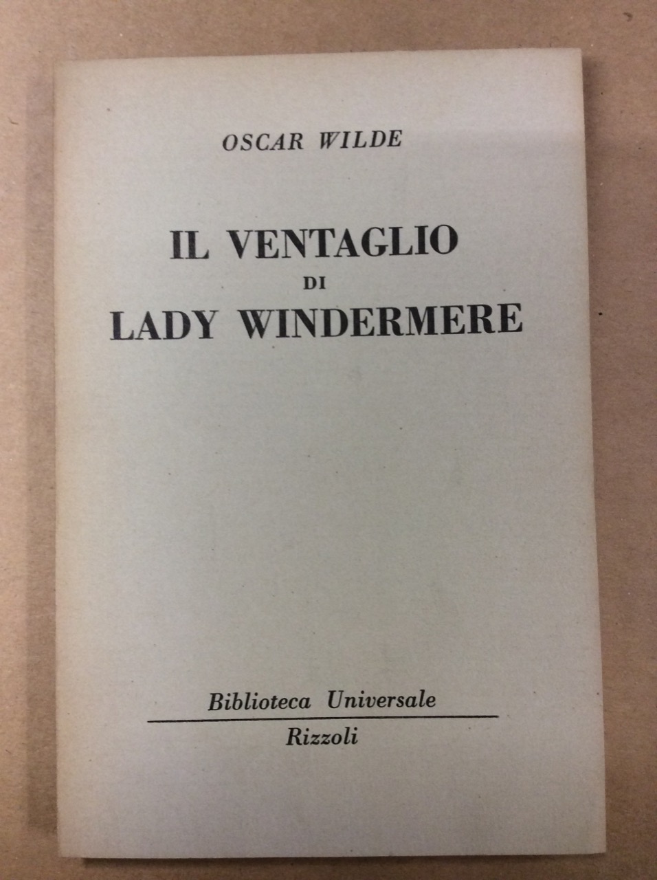 IL VENTAGLIO DI LADY WINDERMERE.