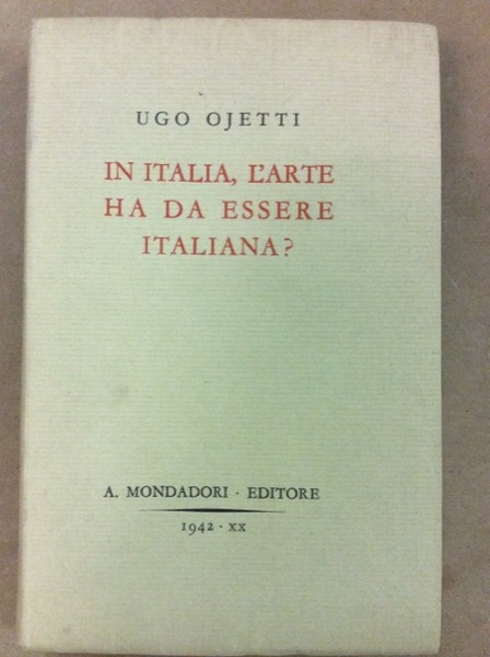 IN ITALIA L'ARTE HA DA ESSERE ITALIANA?
