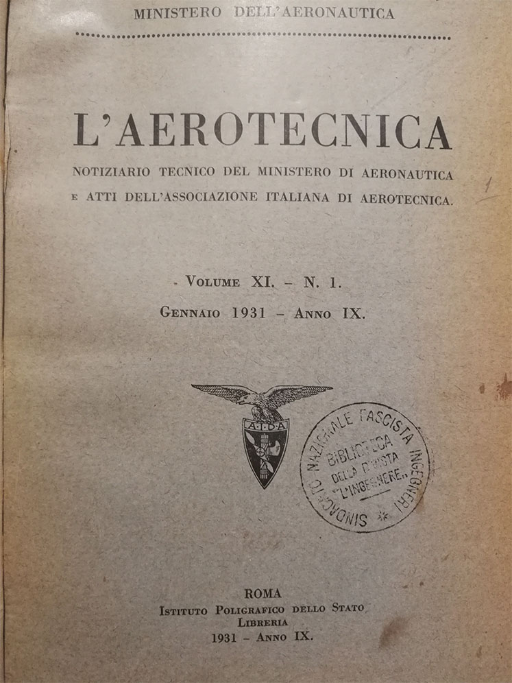 L'AEROTECNICA. - Notiziario tecnico del Ministero di Aeronautica e atti …