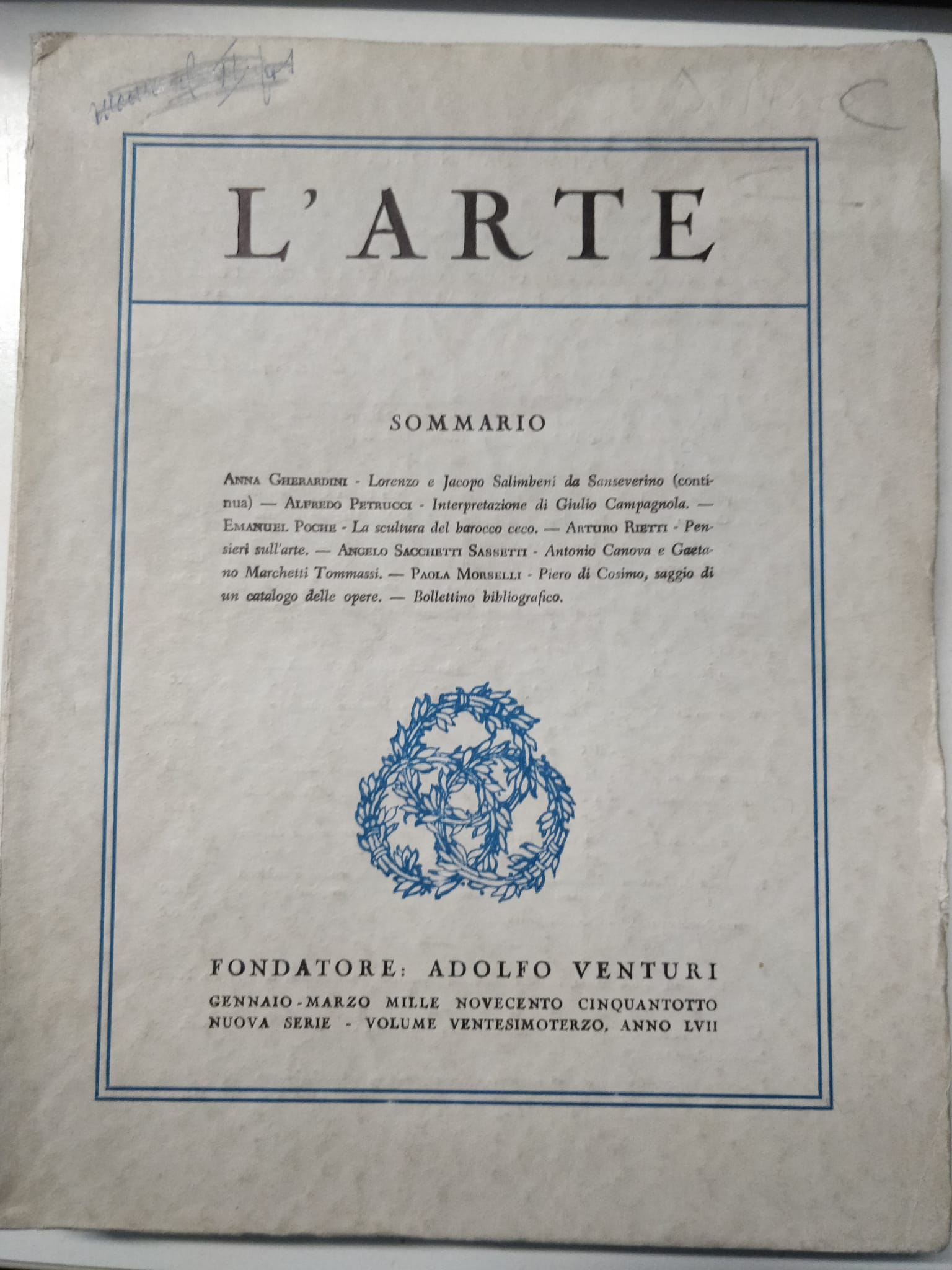 L'ARTE. - Rivista di storia dell'arte. Adolfo Venturi, fondatore.