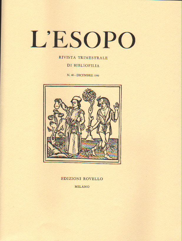L'ESOPO. Numero 48 dicembre 1990. - Rivista Trimestrale di Bibliofilia.