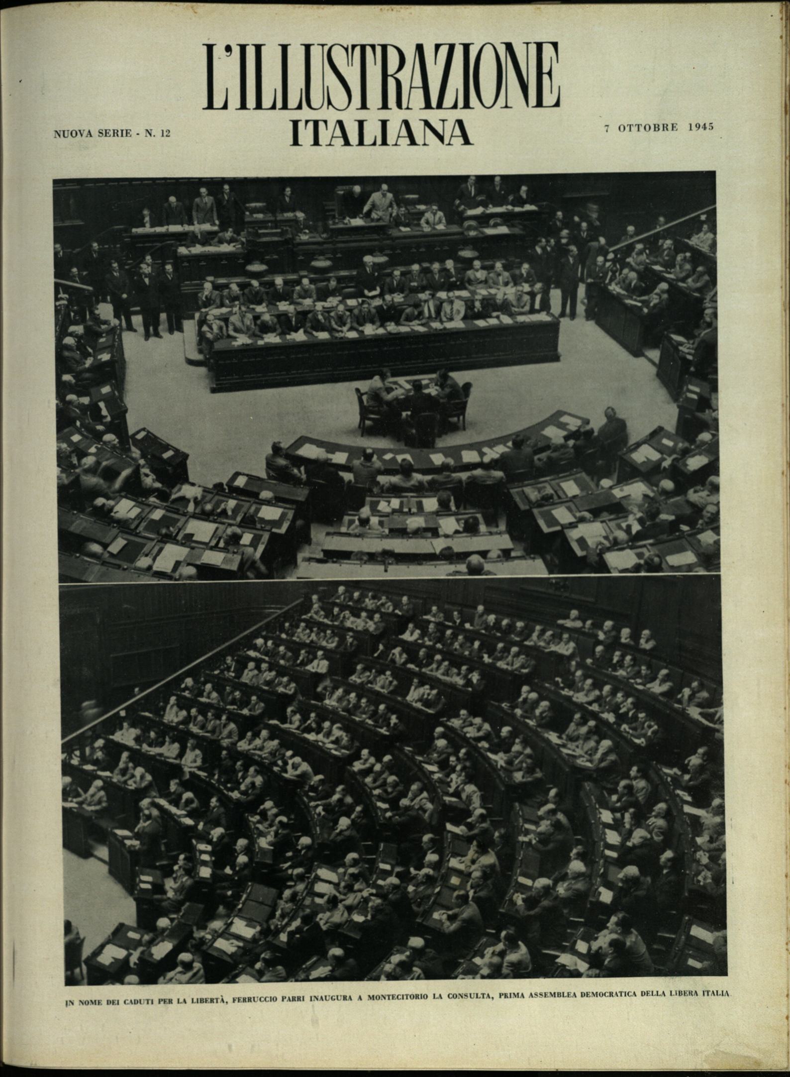 L'ILLUSTRAZIONE ITALIANA. Nuova Serie. 7 Ottobre 1945. Anno 72 - …