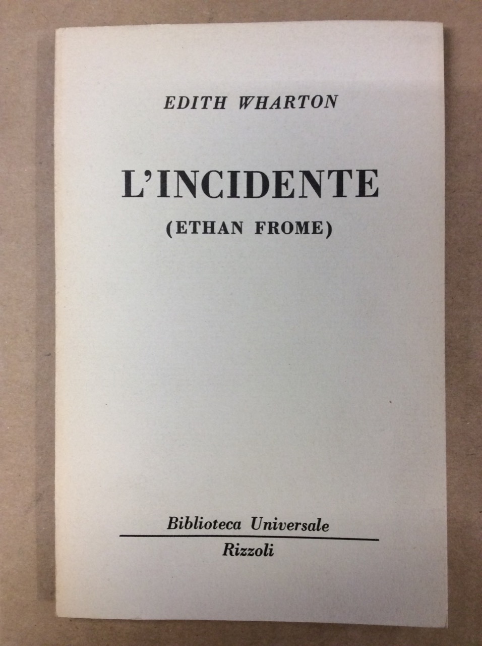 L'INCIDENTE (ETHAN FROME).