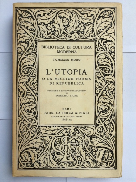 L'UTOPIA O LA MIGLIOR FORMA DI REPUBBLICA.