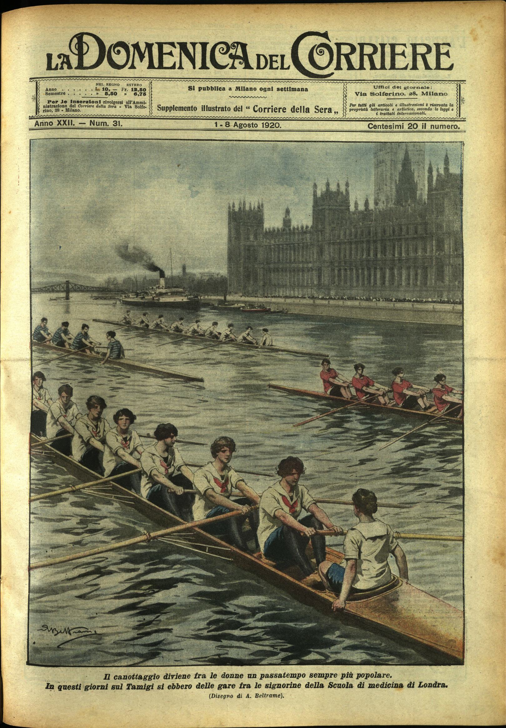 LA DOMENICA DEL CORRIERE. 1 - 8 agosto 1920. Anno …