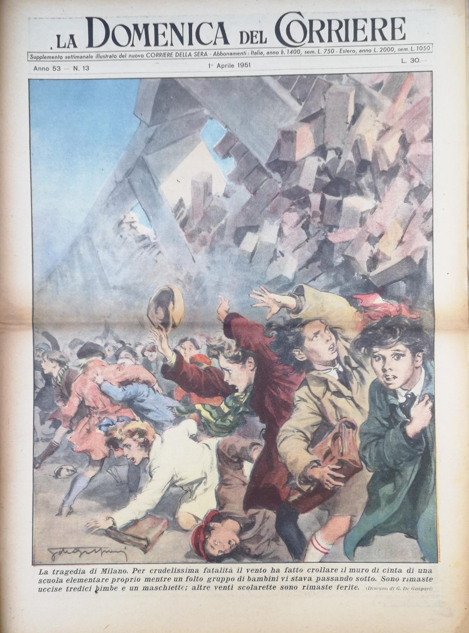 LA DOMENICA DEL CORRIERE 1 aprile 1951 Anno LIII - …