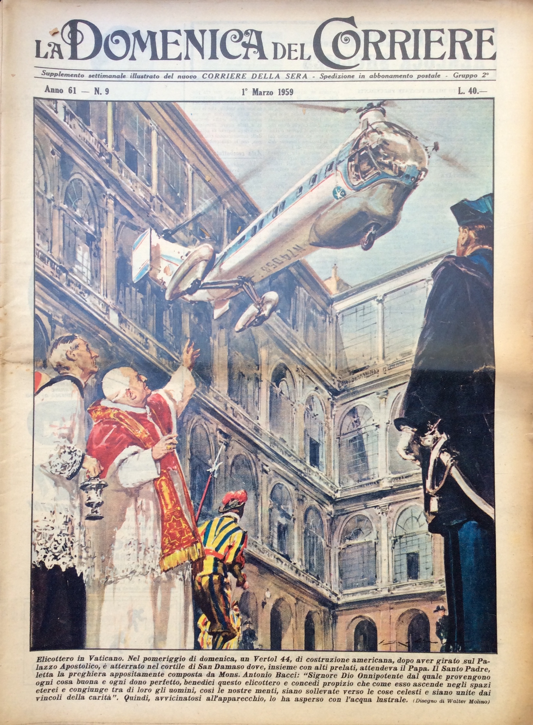 LA DOMENICA DEL CORRIERE. 1 Marzo 1959. Anno 61 - …