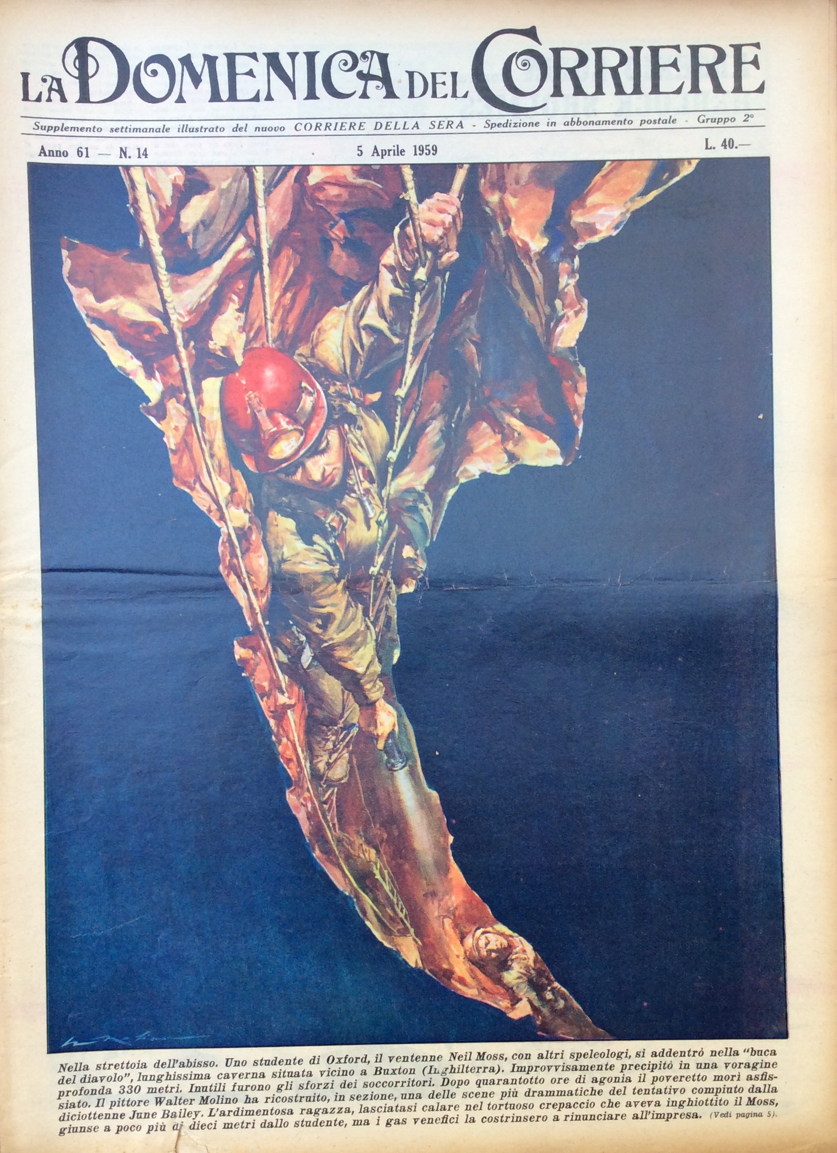 LA DOMENICA DEL CORRIERE. 12 Aprile 1959. Anno 61 - …