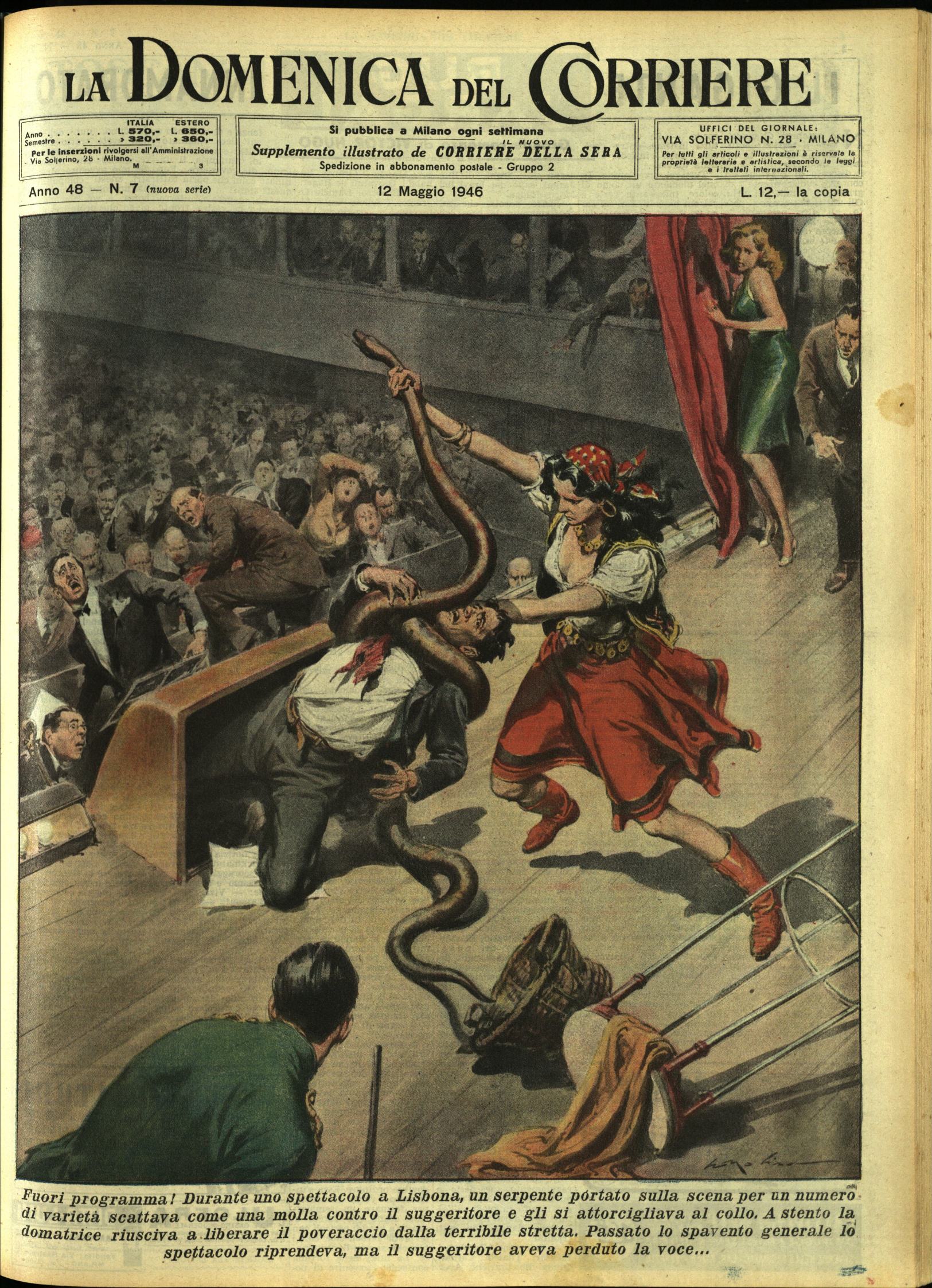 LA DOMENICA DEL CORRIERE. 12 Maggio 1946. Anno XLVIII - …