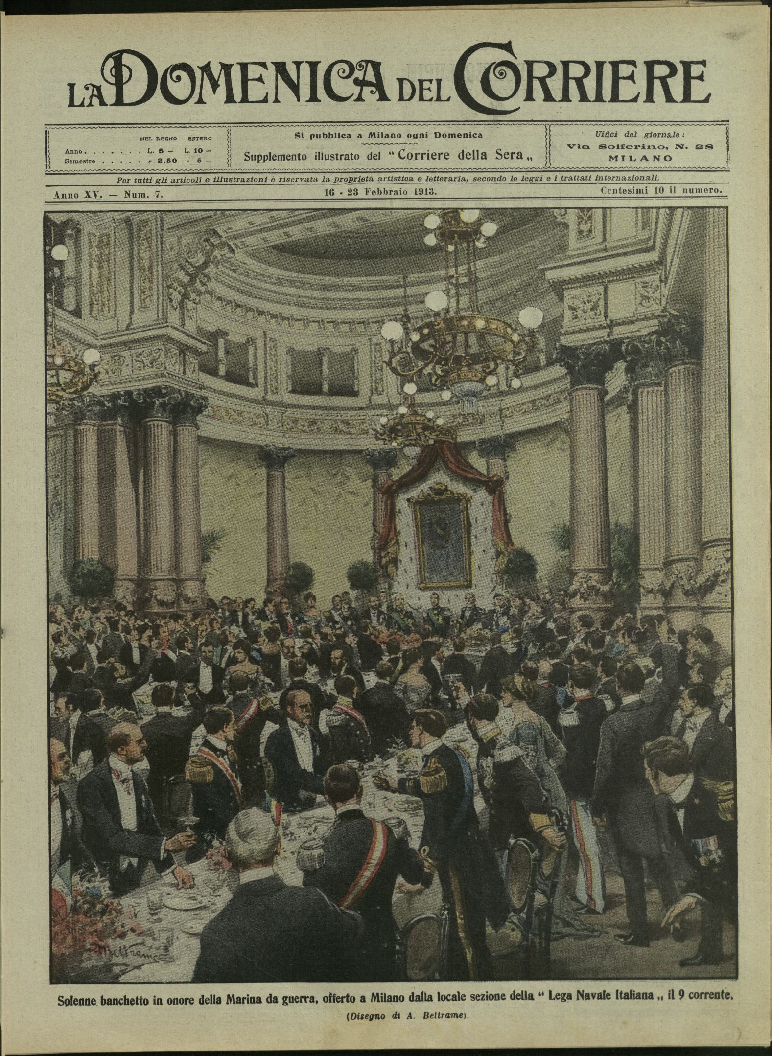 LA DOMENICA DEL CORRIERE. 16 - 23 Febbraio 1913. Anno …