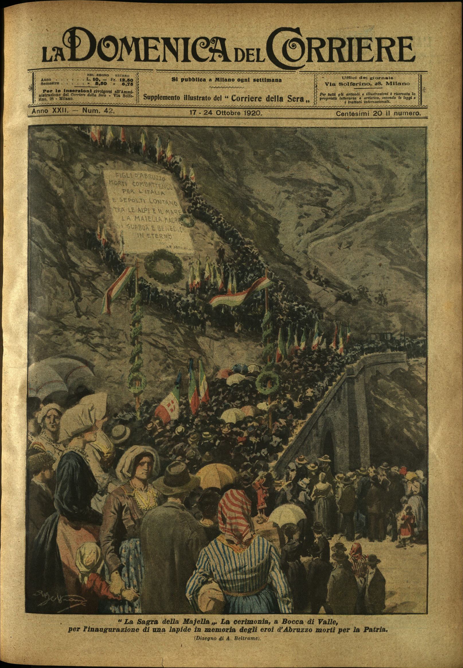 LA DOMENICA DEL CORRIERE. 17 - 24 Ottobre 1920. Anno …