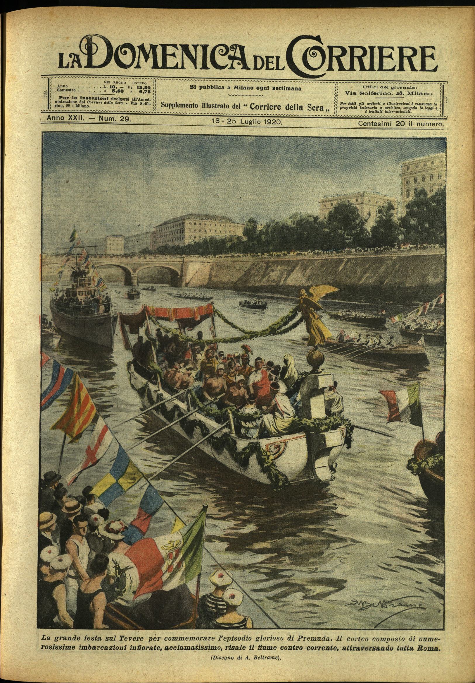 LA DOMENICA DEL CORRIERE. 18 - 25 luglio 1920. Anno …