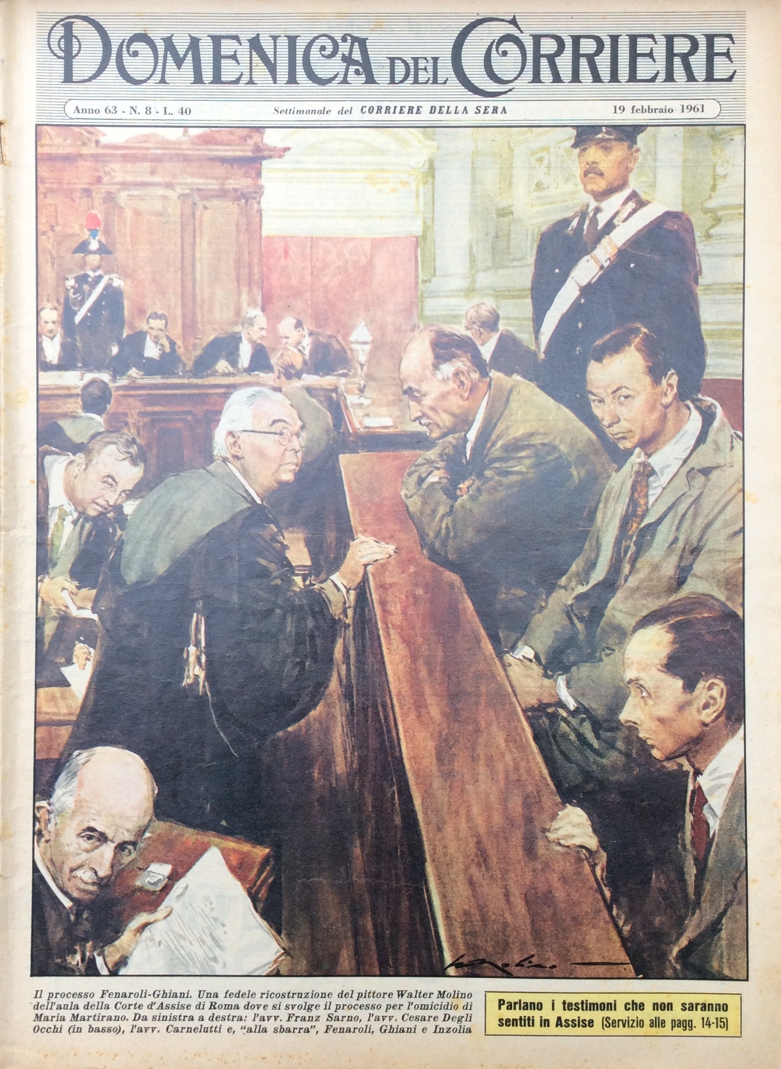 LA DOMENICA DEL CORRIERE. 19 Febbraio 1961. Anno 63 - …