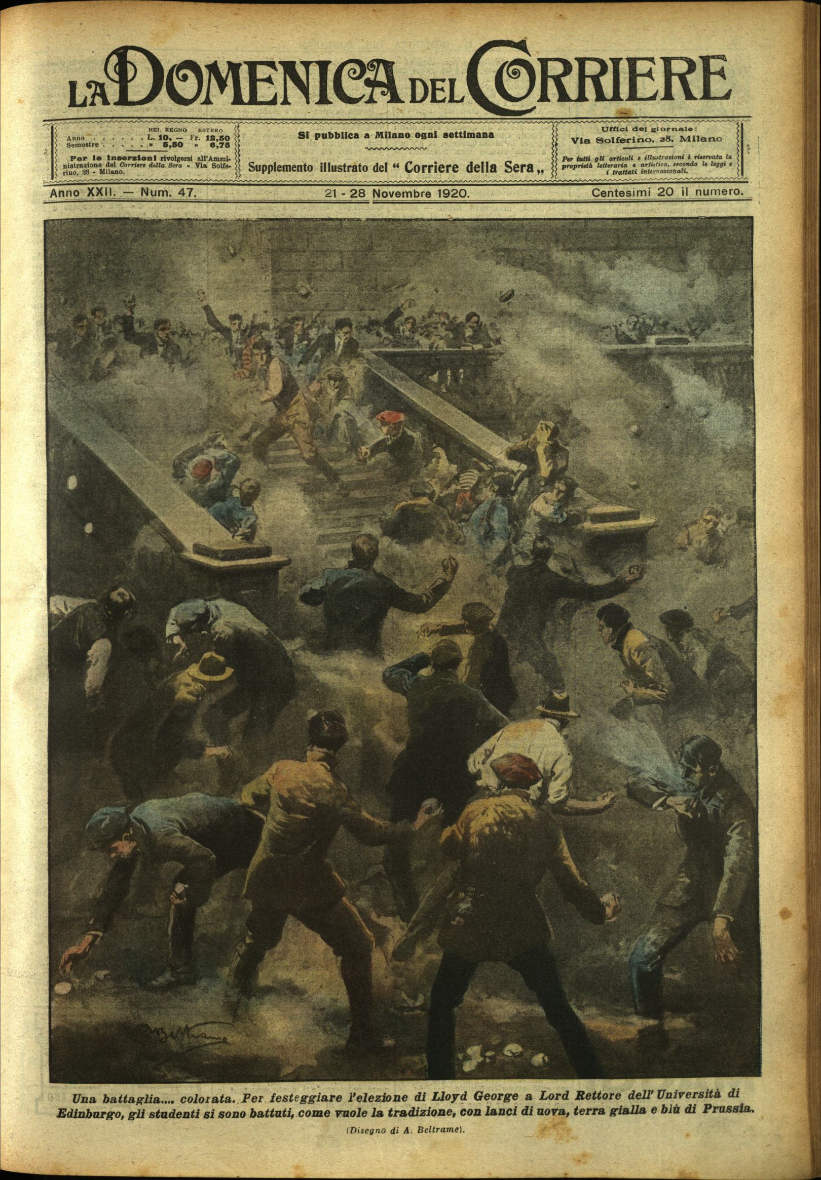 LA DOMENICA DEL CORRIERE. 21 - 28 novembre 1920. Anno …
