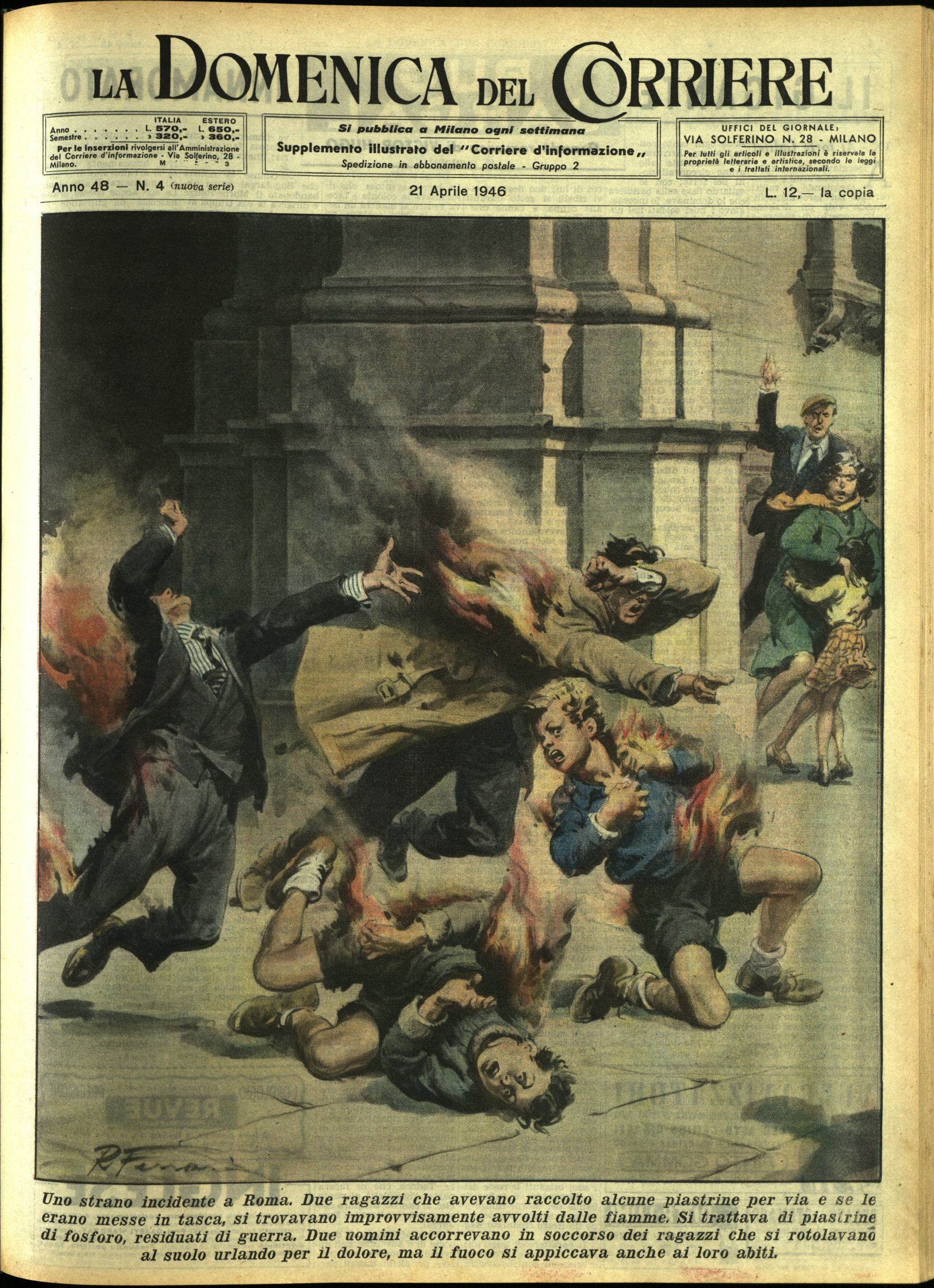 LA DOMENICA DEL CORRIERE. 21 aprile 1946. Anno XLVIII - …
