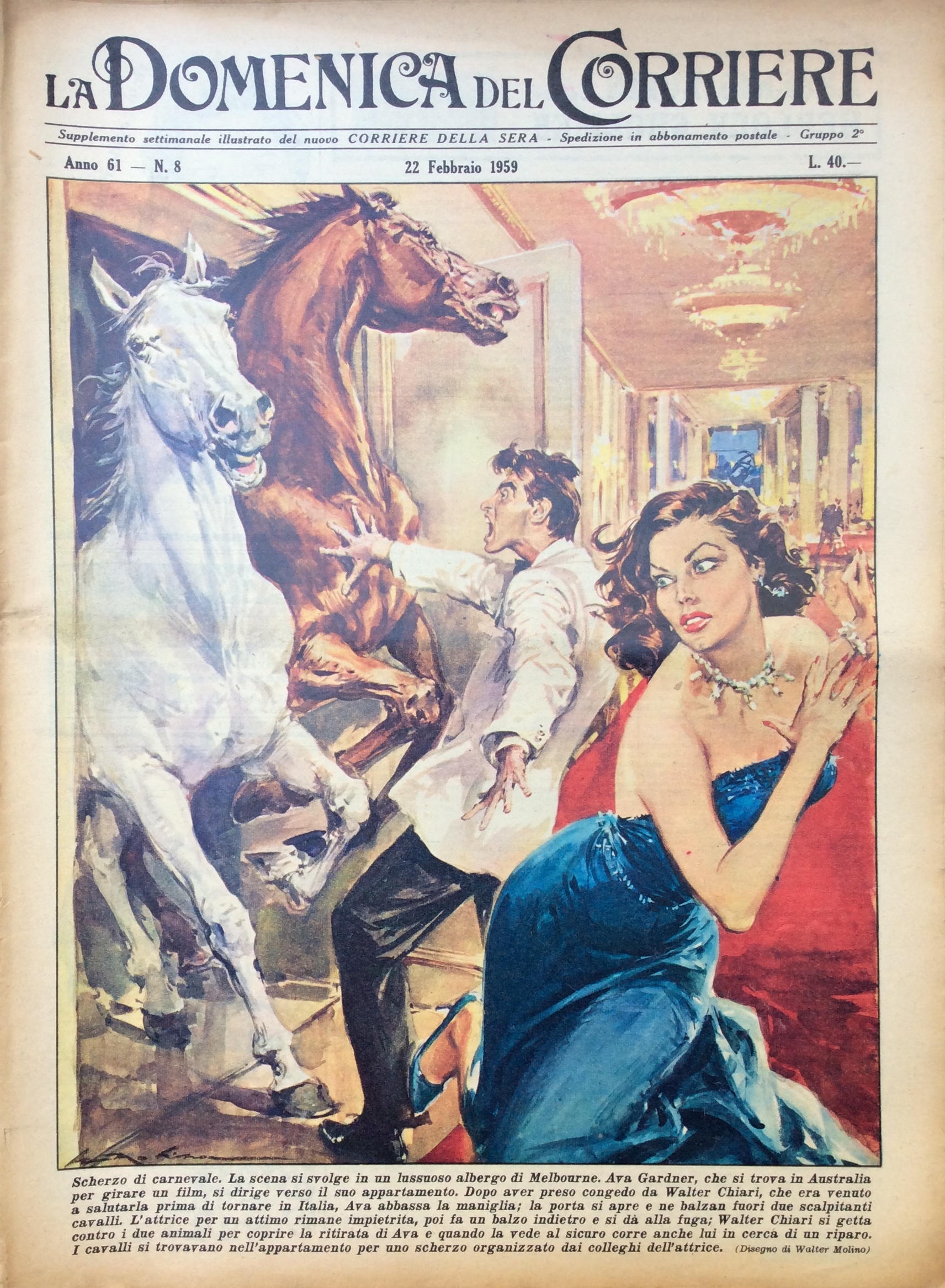 LA DOMENICA DEL CORRIERE. 22 Febbraio 1959. Anno 61 - …