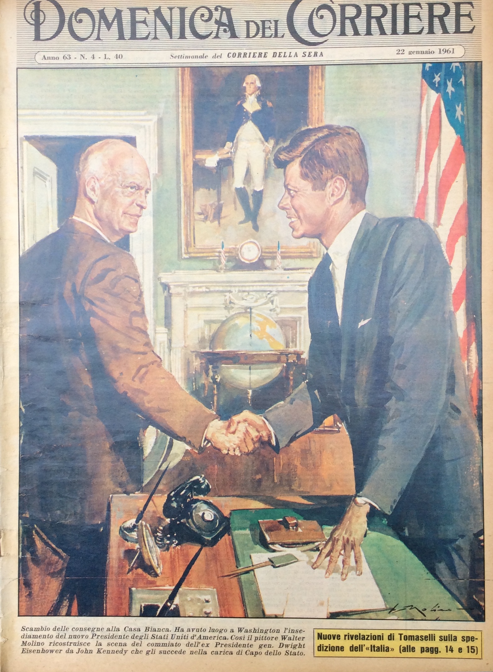 LA DOMENICA DEL CORRIERE. 22 Gennaio 1961. Anno 63 - …