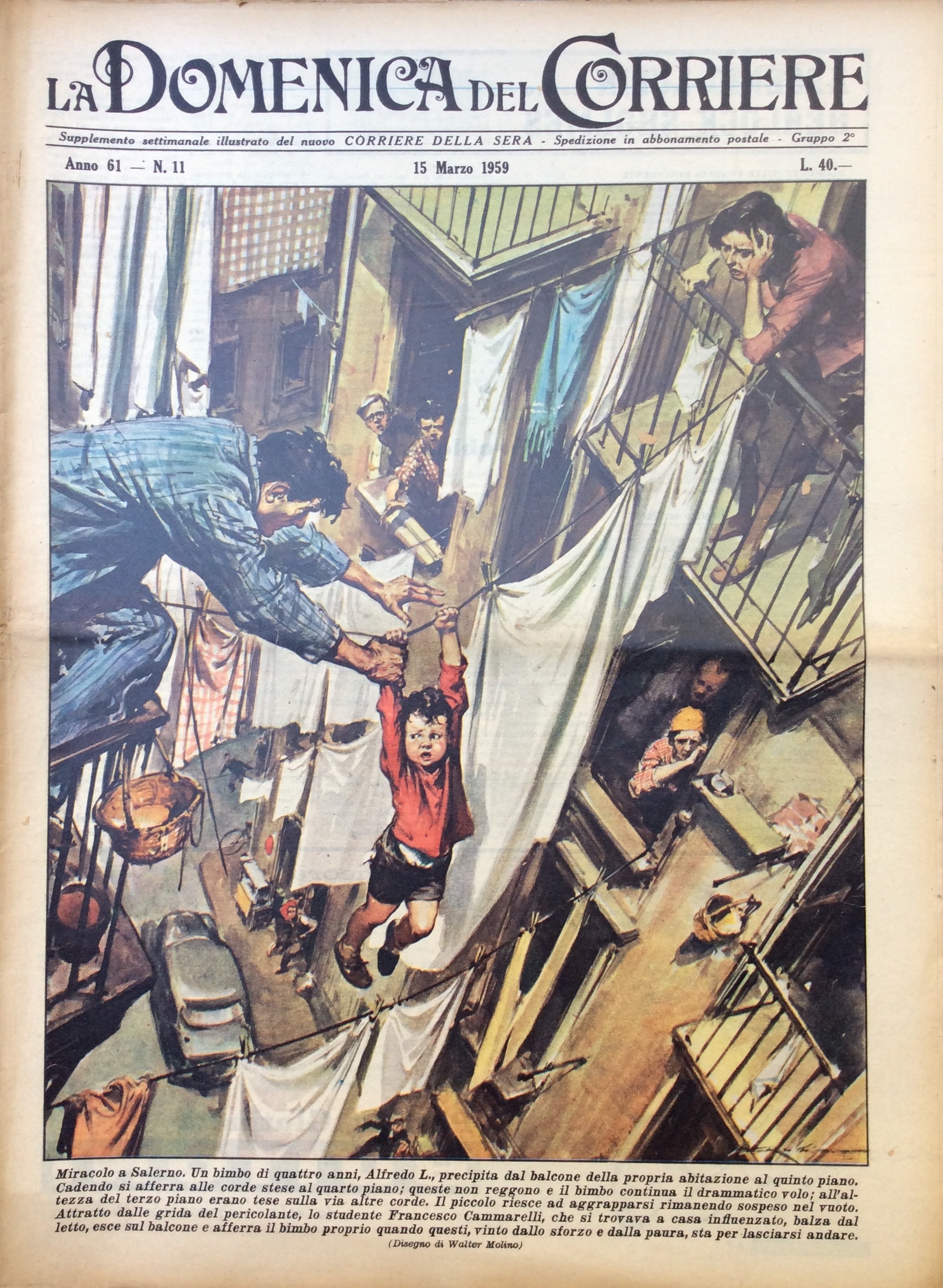 LA DOMENICA DEL CORRIERE. 22 Marzo 1959. Anno 61 - …