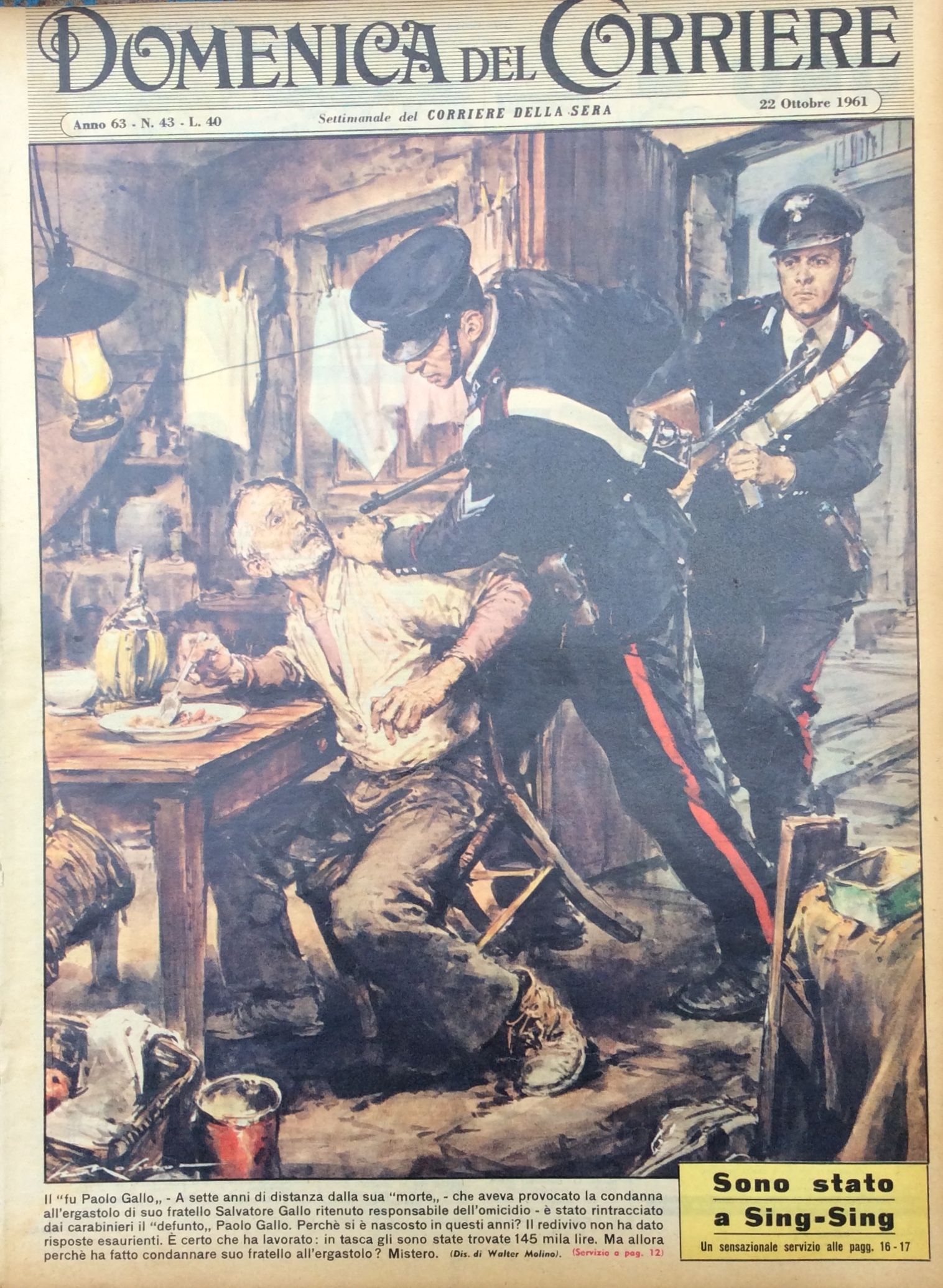 LA DOMENICA DEL CORRIERE 22 Ottobre 1961 Anno 63 - …