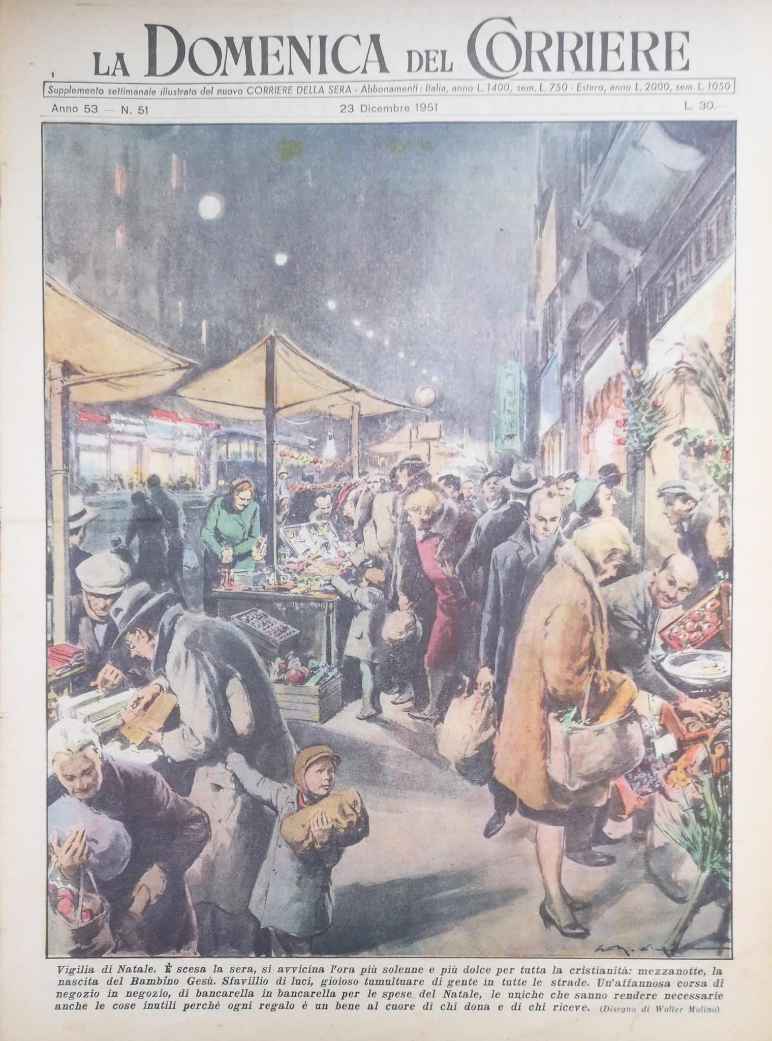 LA DOMENICA DEL CORRIERE 23 dicembre 1951 Anno LIII - …