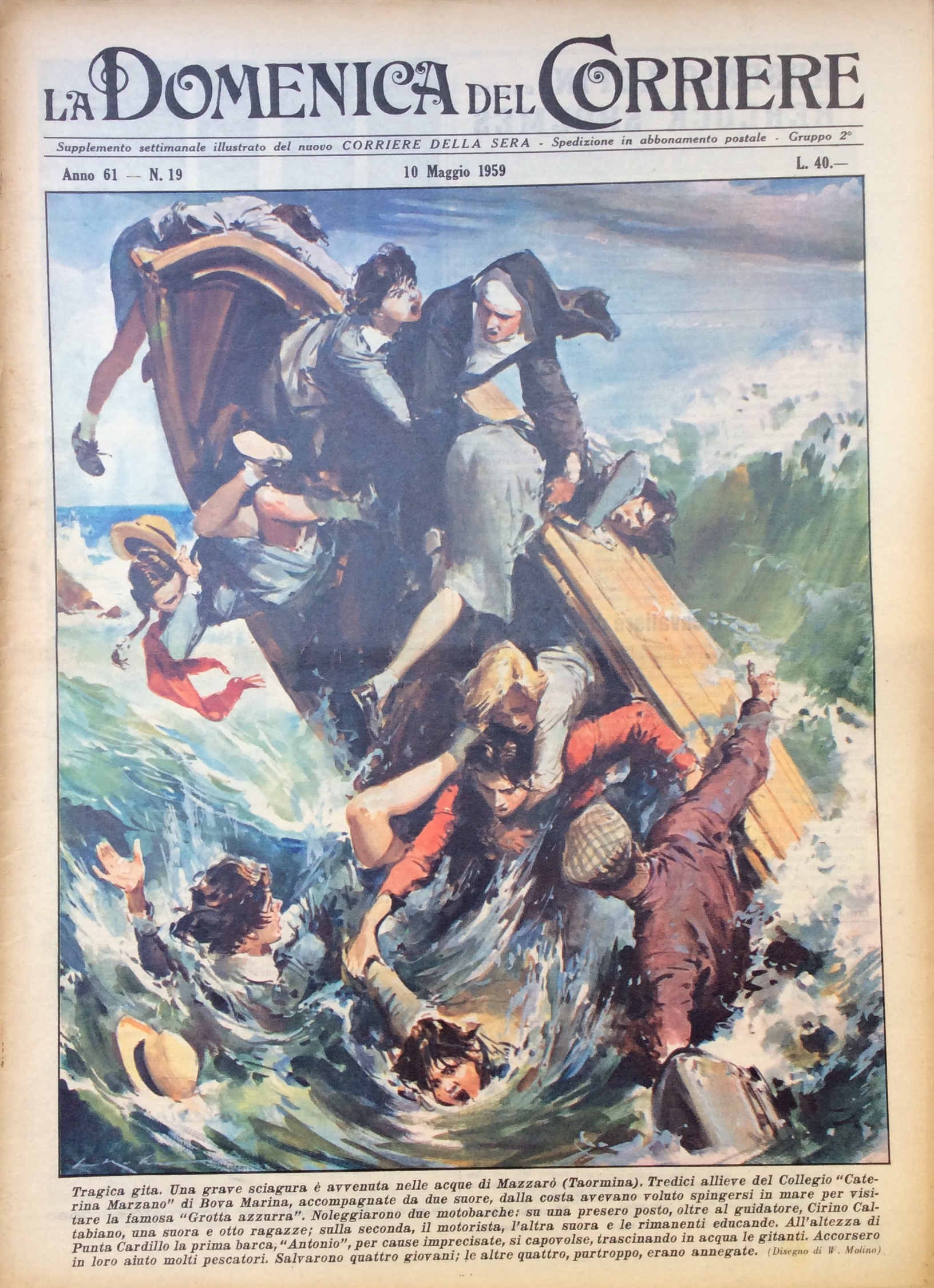 LA DOMENICA DEL CORRIERE. 24 Maggio 1959. Anno 61 - …