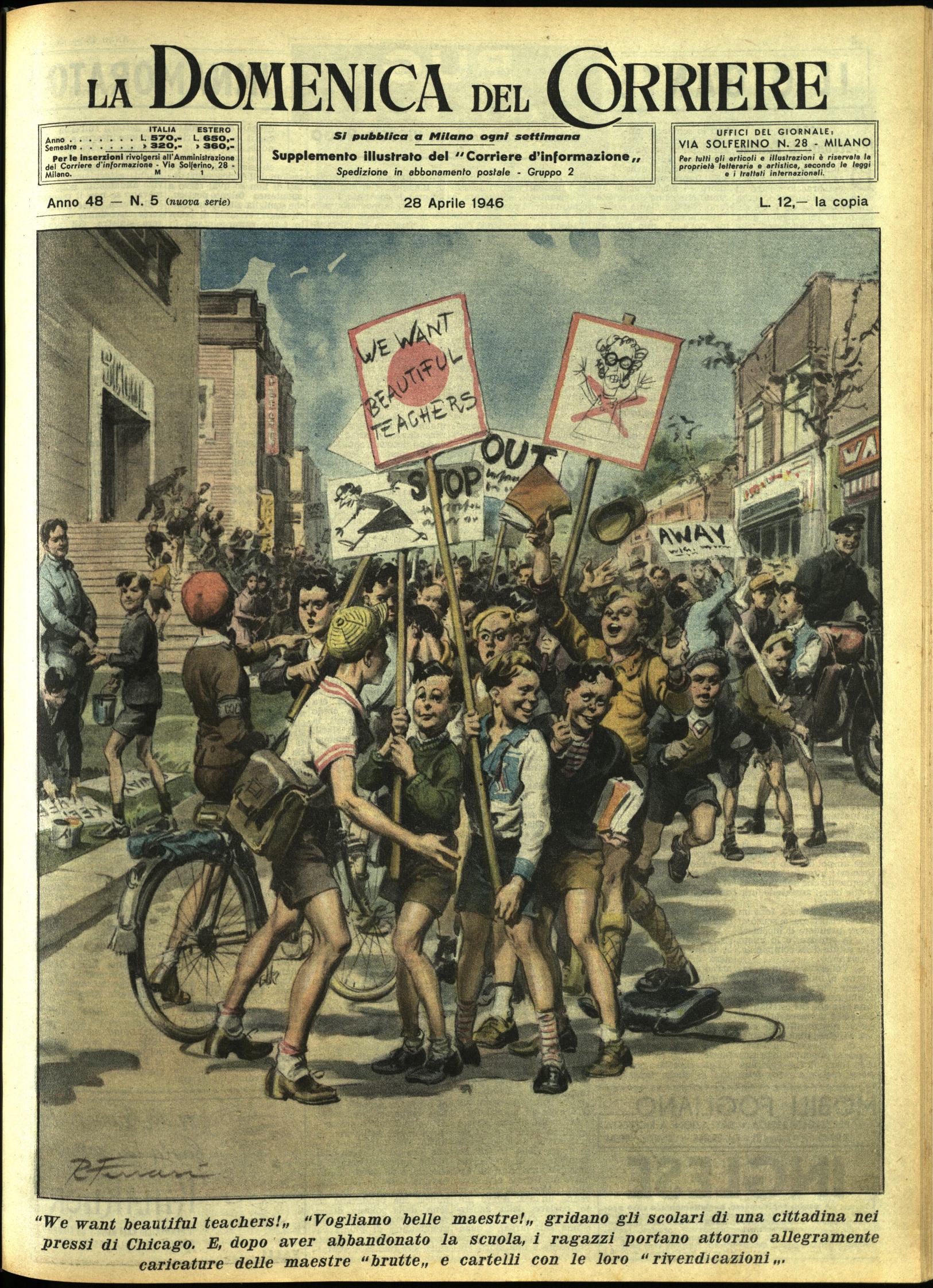 LA DOMENICA DEL CORRIERE. 28 aprile 1946. Anno XLVIII - …