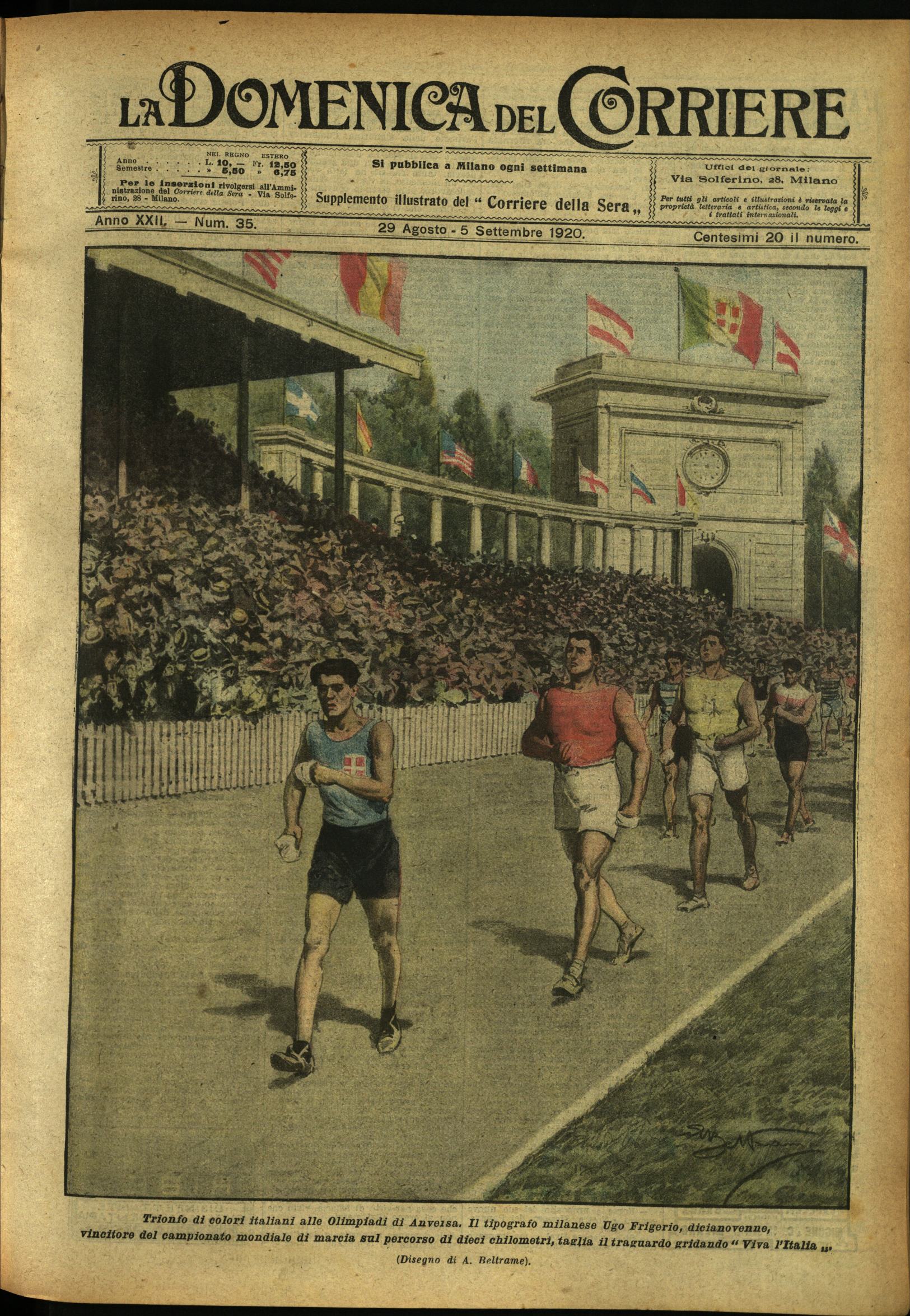 LA DOMENICA DEL CORRIERE. 29 agosto - 5 settembre 1920. …