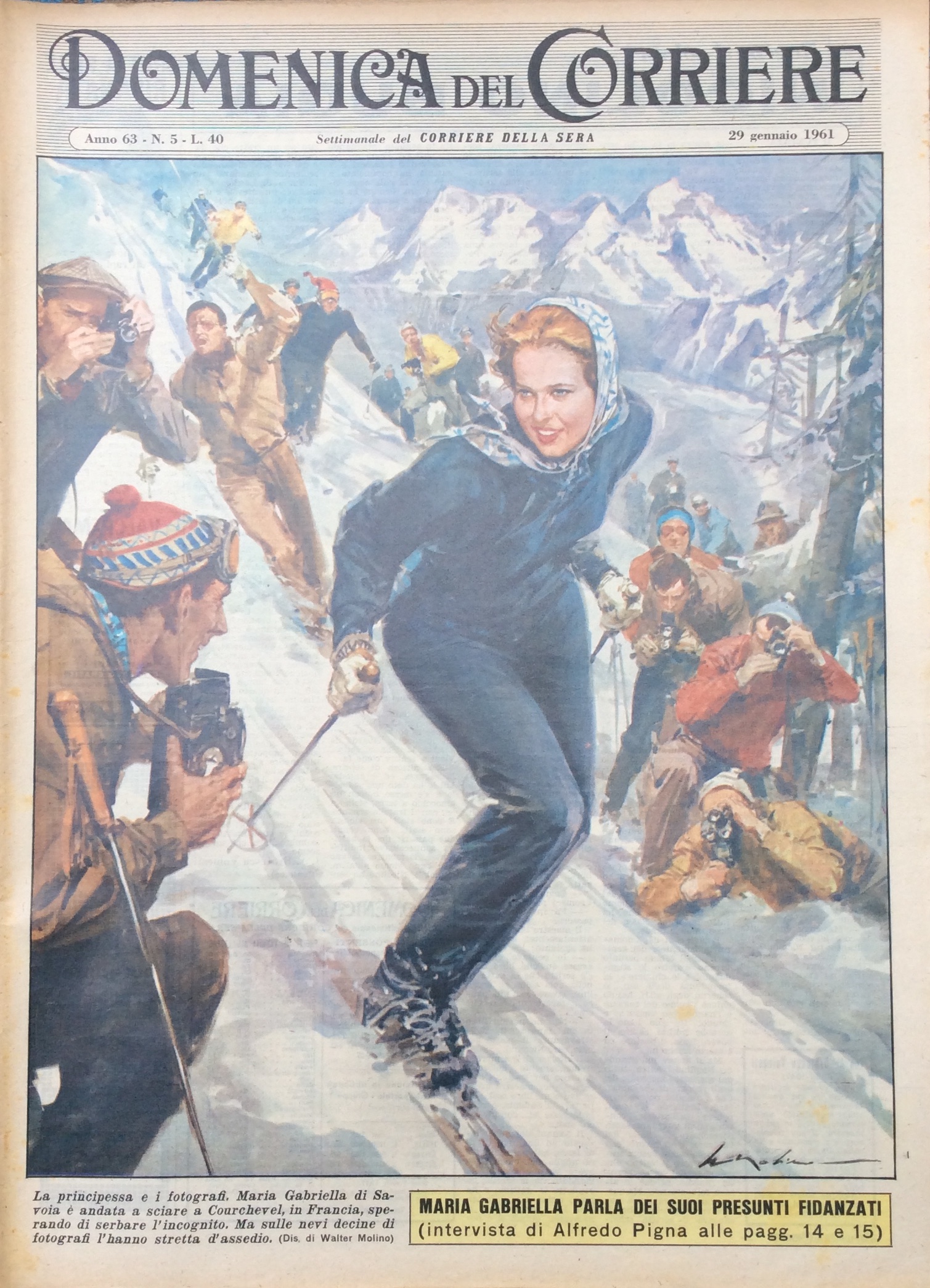 LA DOMENICA DEL CORRIERE. 29 Gennaio 1961. Anno 63 - …