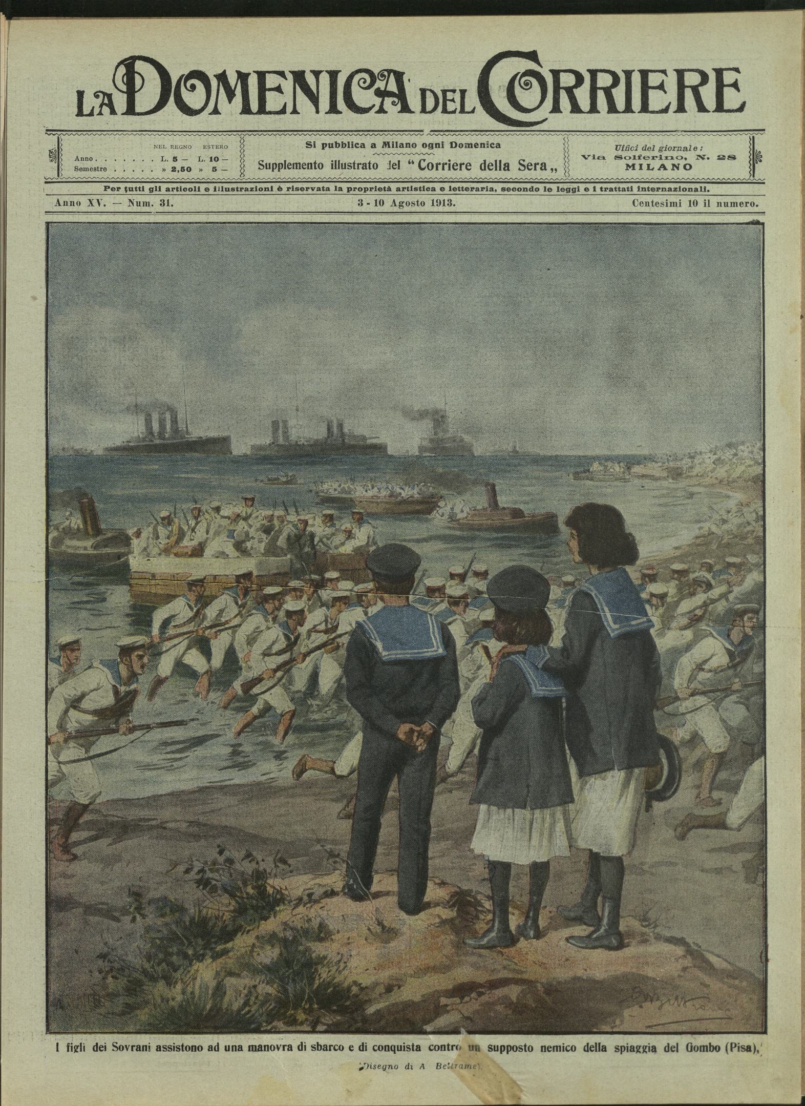 LA DOMENICA DEL CORRIERE. 3 - 10 agosto 1913. Anno …