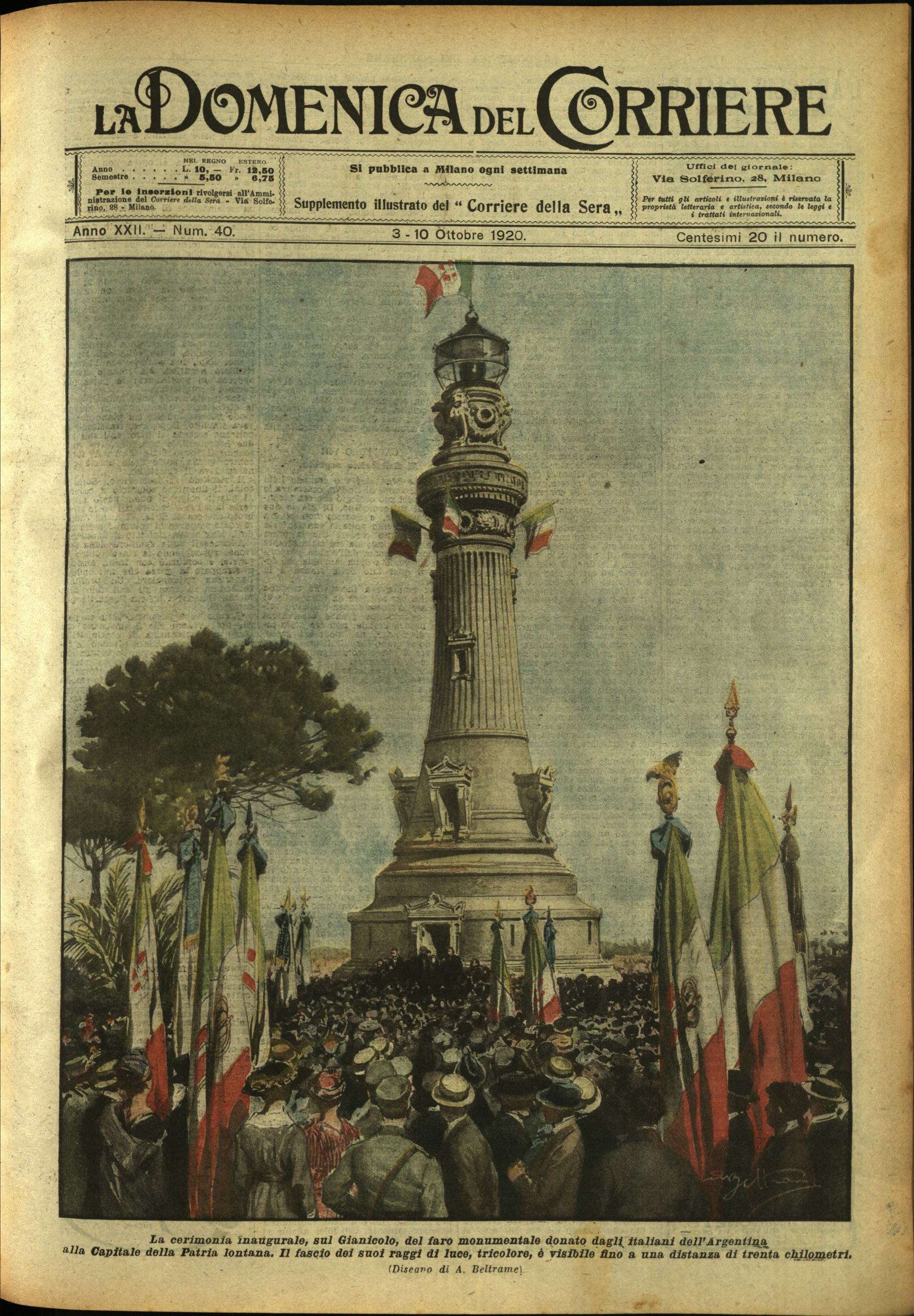LA DOMENICA DEL CORRIERE. 3 - 10 ottobre 1920. Anno …