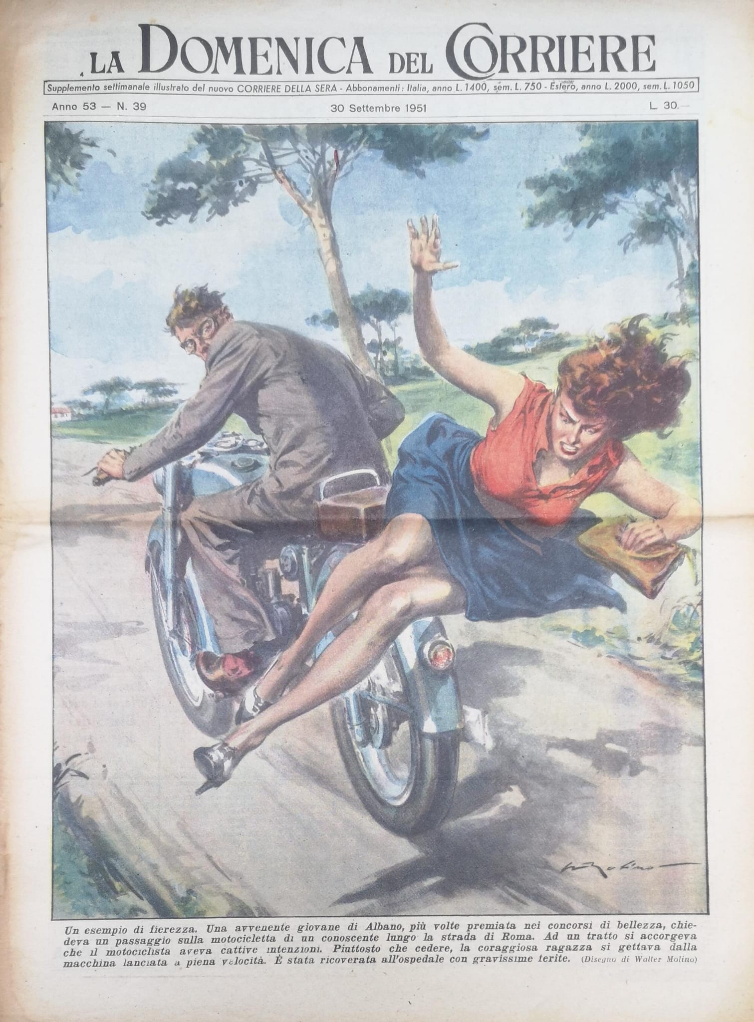 LA DOMENICA DEL CORRIERE 30 Settembre 1951 Anno LIII - …