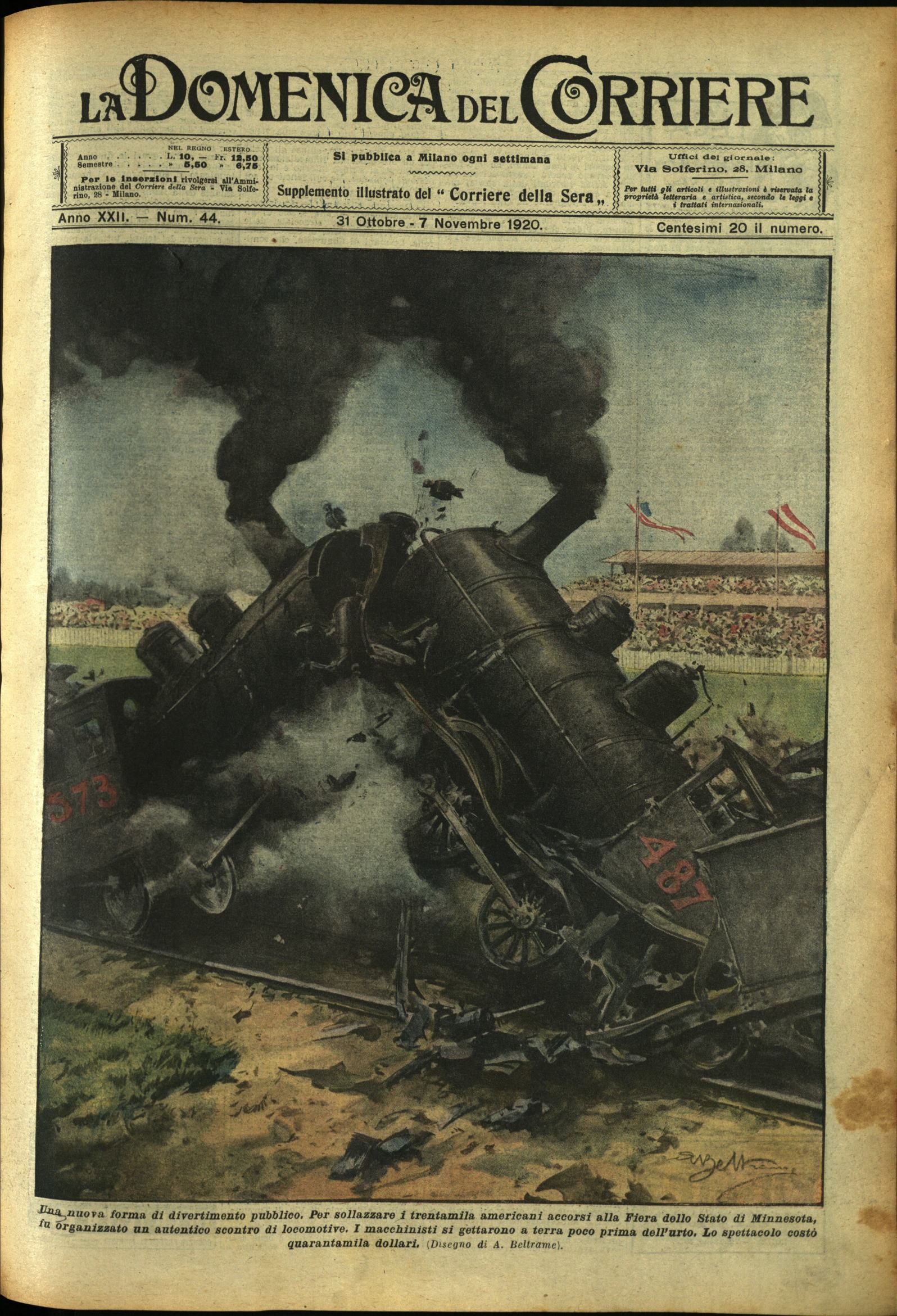 LA DOMENICA DEL CORRIERE. 31 ottobre - 7 novembre 1920. …