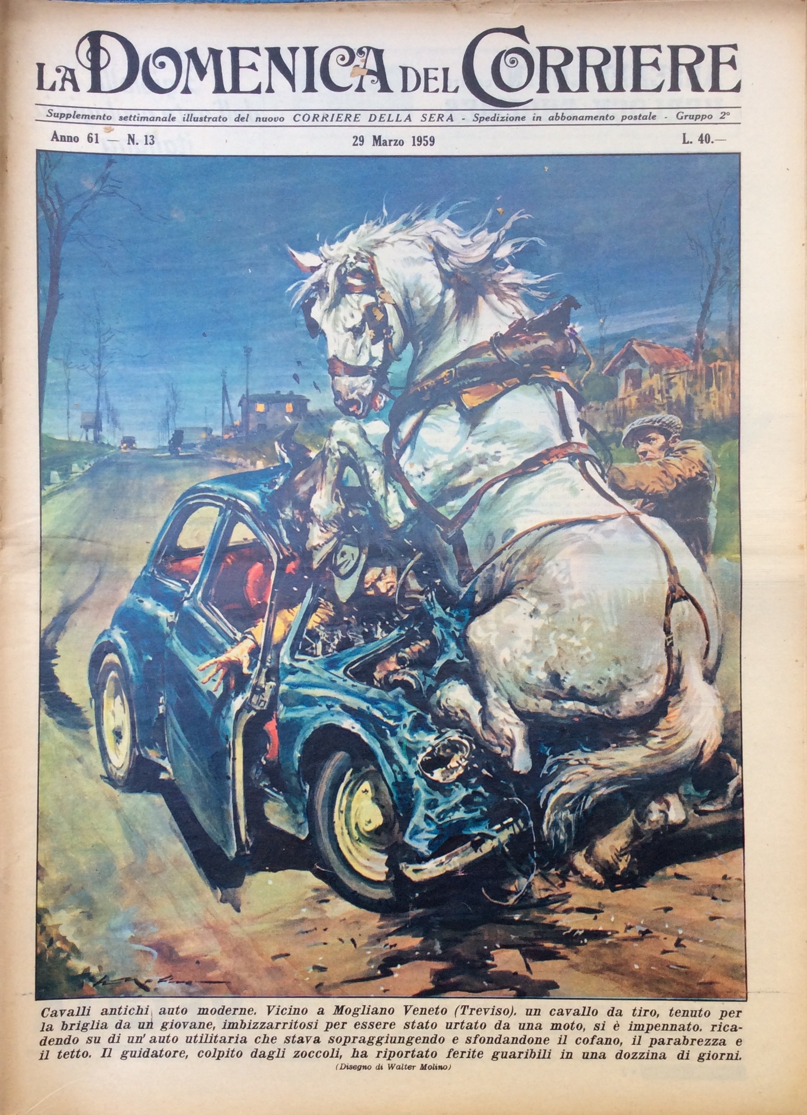 LA DOMENICA DEL CORRIERE. 5 Aprile 1959. Anno 61 - …