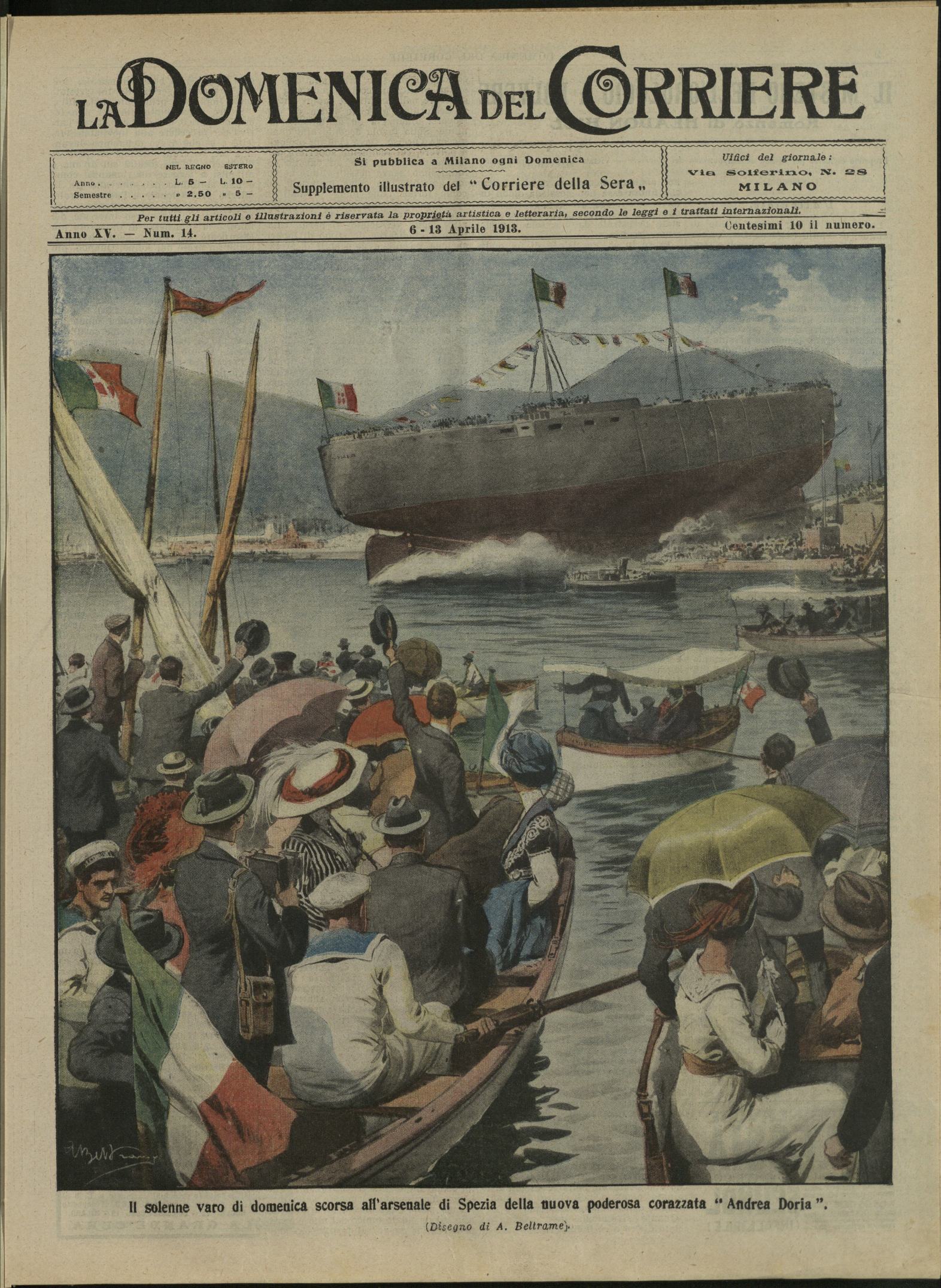 LA DOMENICA DEL CORRIERE. 6 - 13 Aprile 1913. Anno …