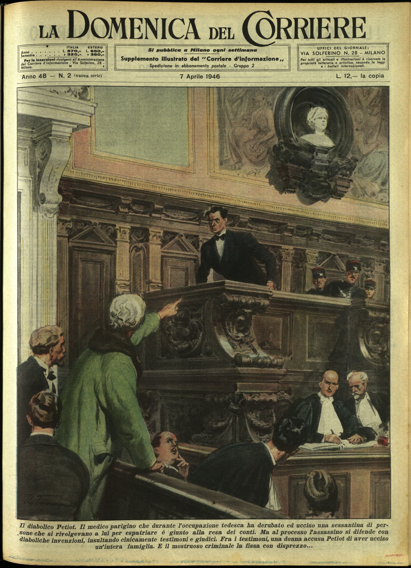 LA DOMENICA DEL CORRIERE. 7 aprile 1946. Anno XLVIII - …