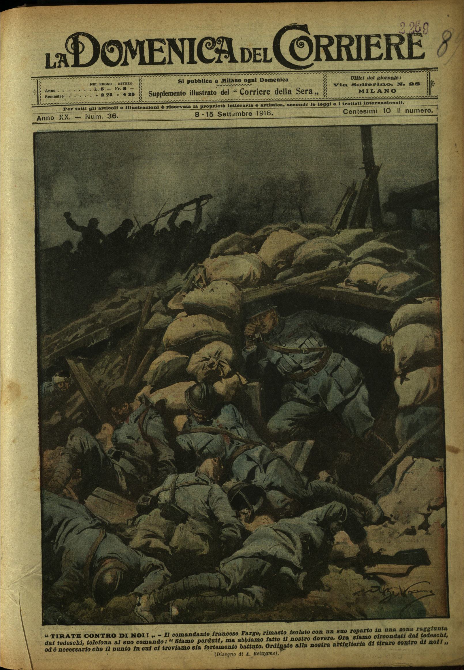 LA DOMENICA DEL CORRIERE 8 - 15 Settembre 1918 Anno …