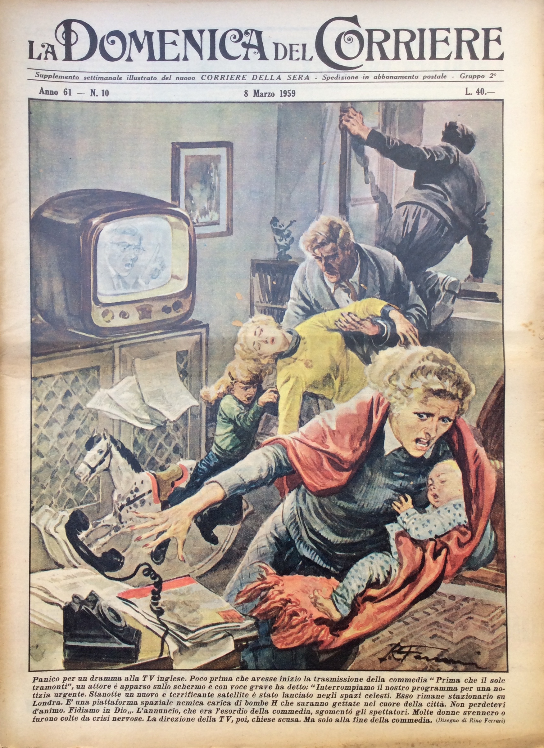 LA DOMENICA DEL CORRIERE. 8 Marzo 1959. Anno 61 - …