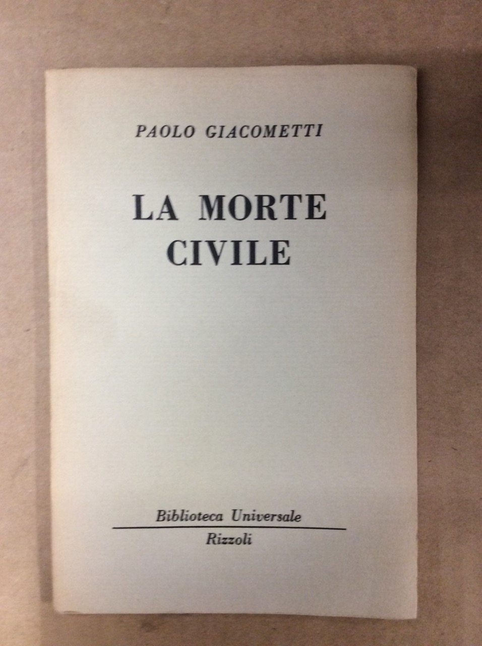 LA MORTE CIVILE.