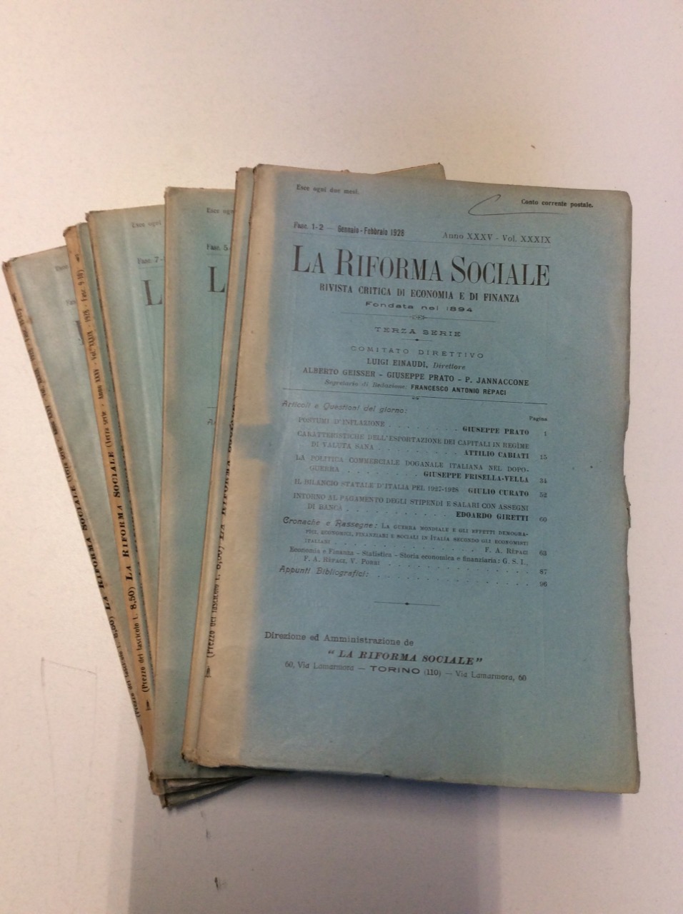 LA RIFORMA SOCIALE. RIVISTA CRITICA DI ECONOMIA E DI FINANZA. …