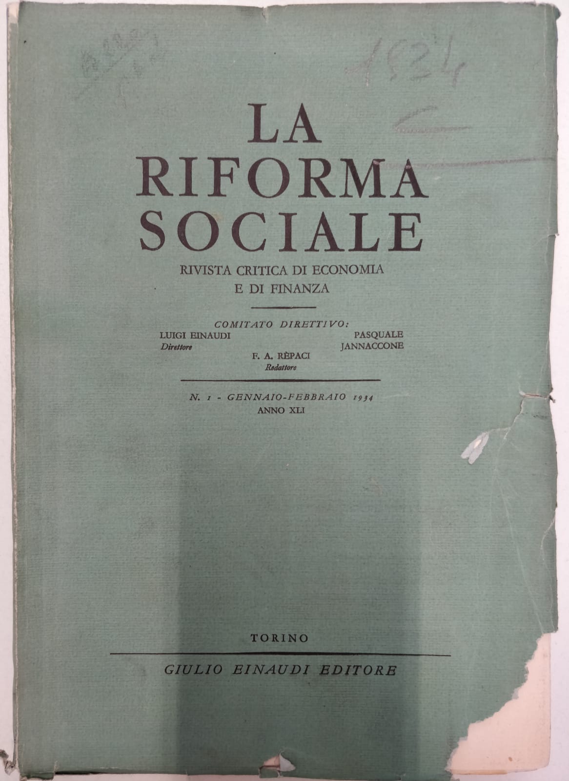LA RIFORMA SOCIALE. RIVISTA CRITICA DI ECONOMIA E DI FINANZA. …
