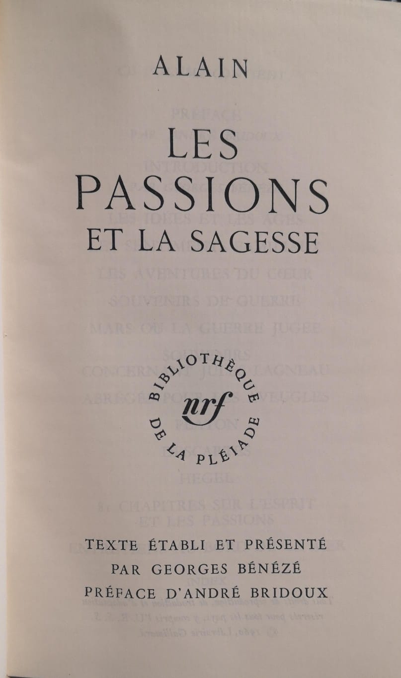 LES PASSIONS ET LA SAGESSE.