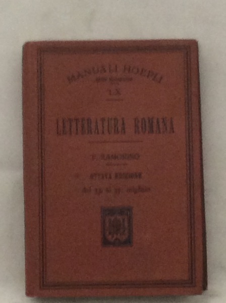 LETTERATURA ROMANA. - Ottava edizione.