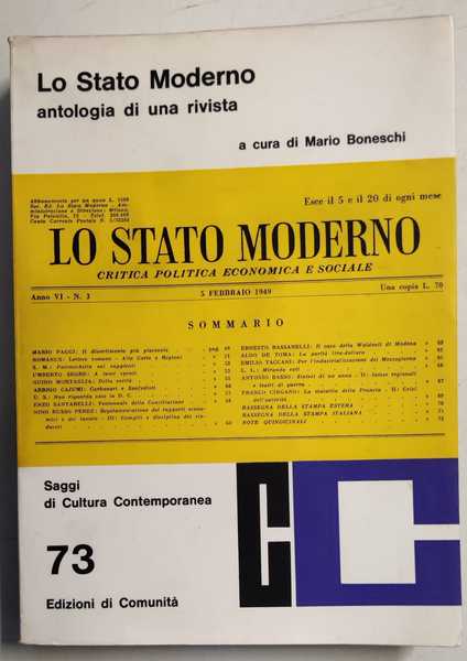 LO STATO MODERNO. ANTOLOGIA DI UNA RIVISTA.