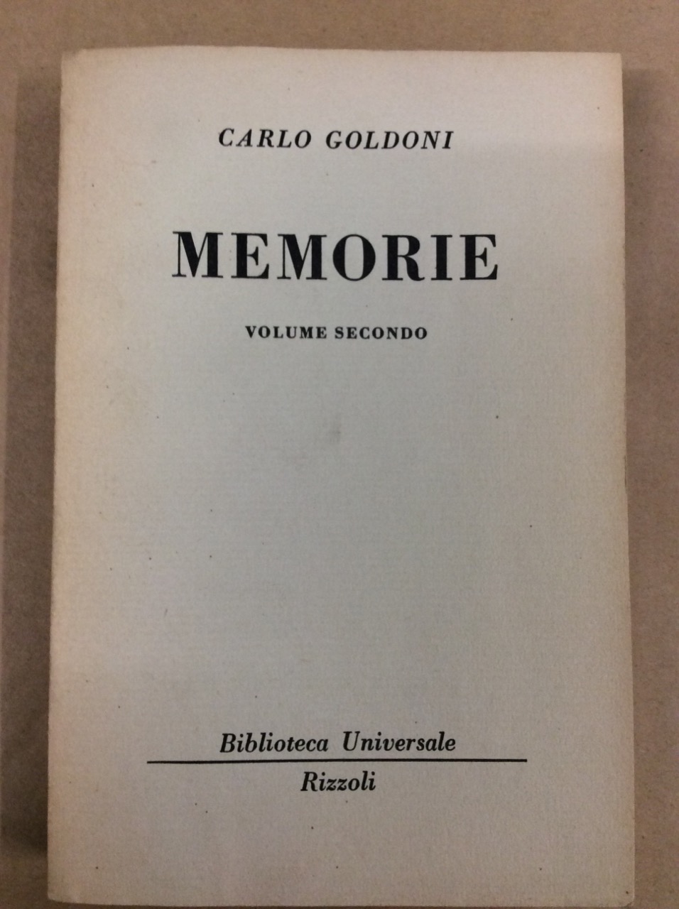 MEMORIE. VOLUME SECONDO.