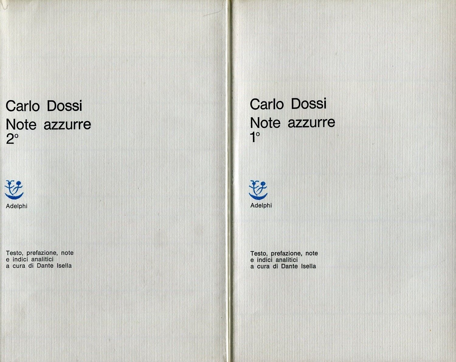 NOTE AZZURRE. 2 Volumi. - A cura di Dante Isella.