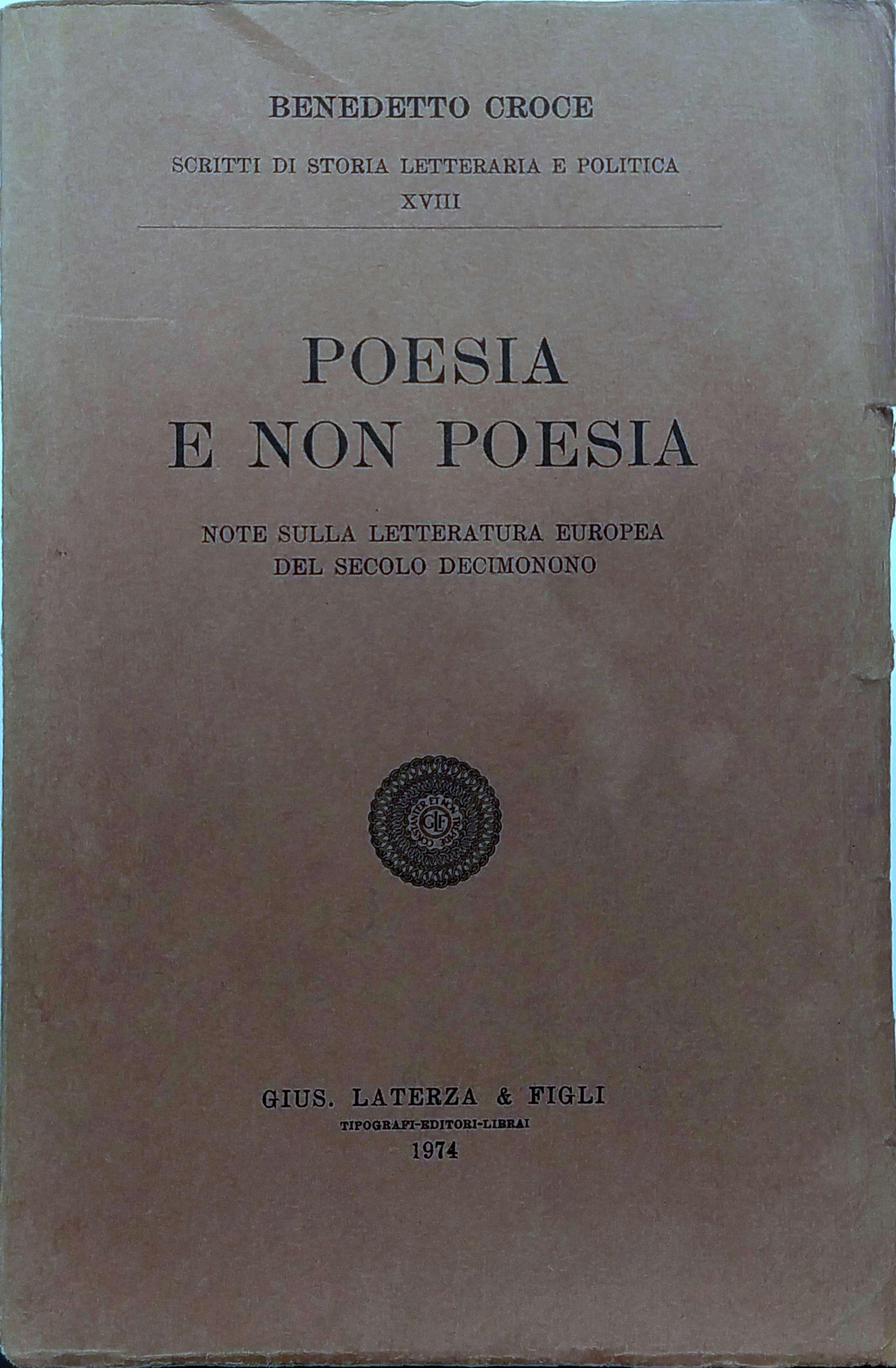 POESIA E NON POESIA. - Note sulla letteratura europea del …