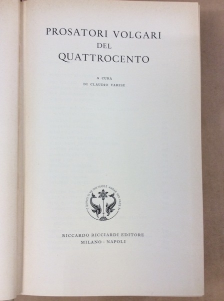 PROSATORI VOLGARI DEL QUATTROCENTO.